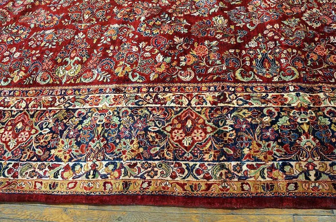 Antiker persischer Sarouk-Teppich 11'. 4 Zoll x. 17' 9 Zoll (Handgeknüpft) im Angebot