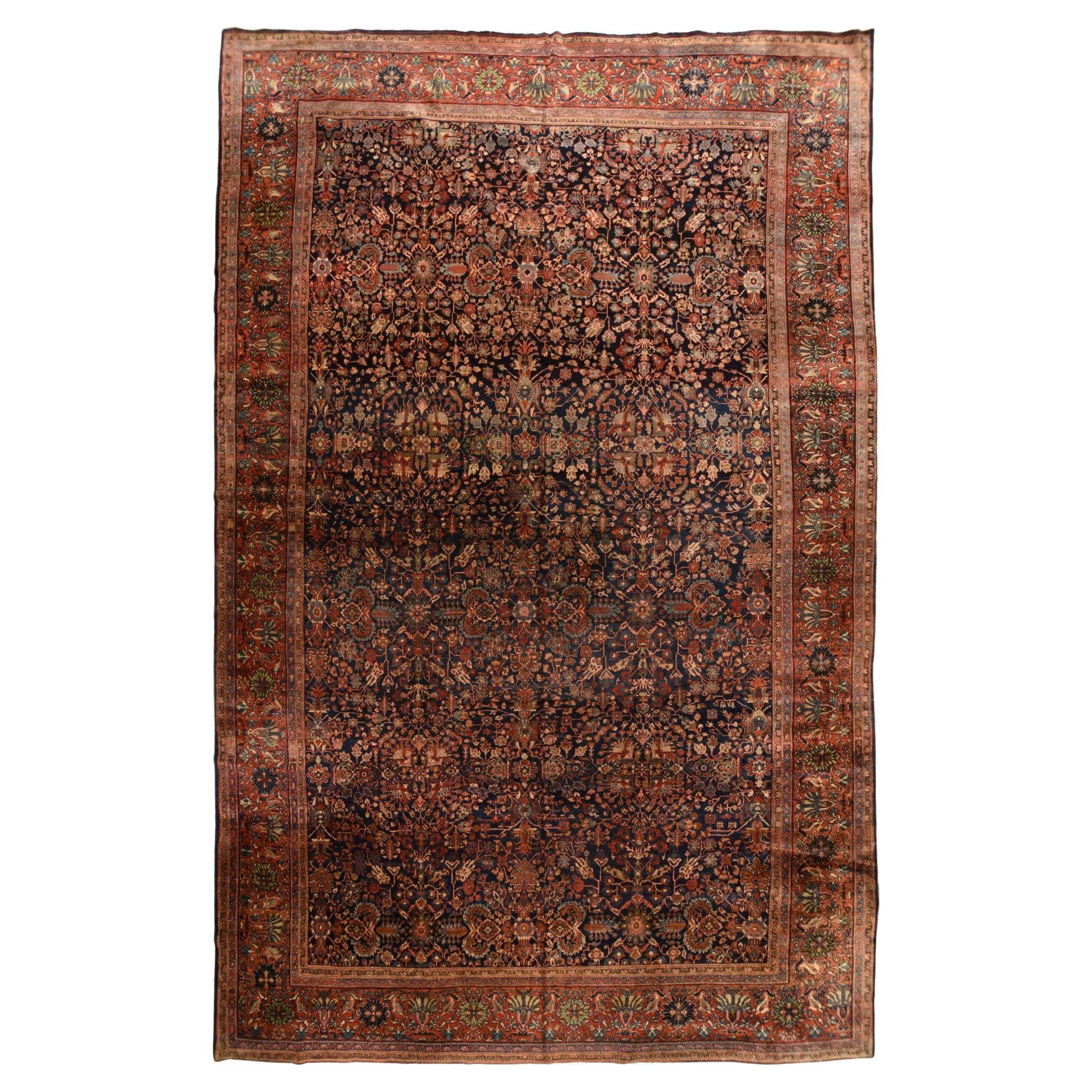 Antique Sarouk Rug 12'2'' x 17'11''
