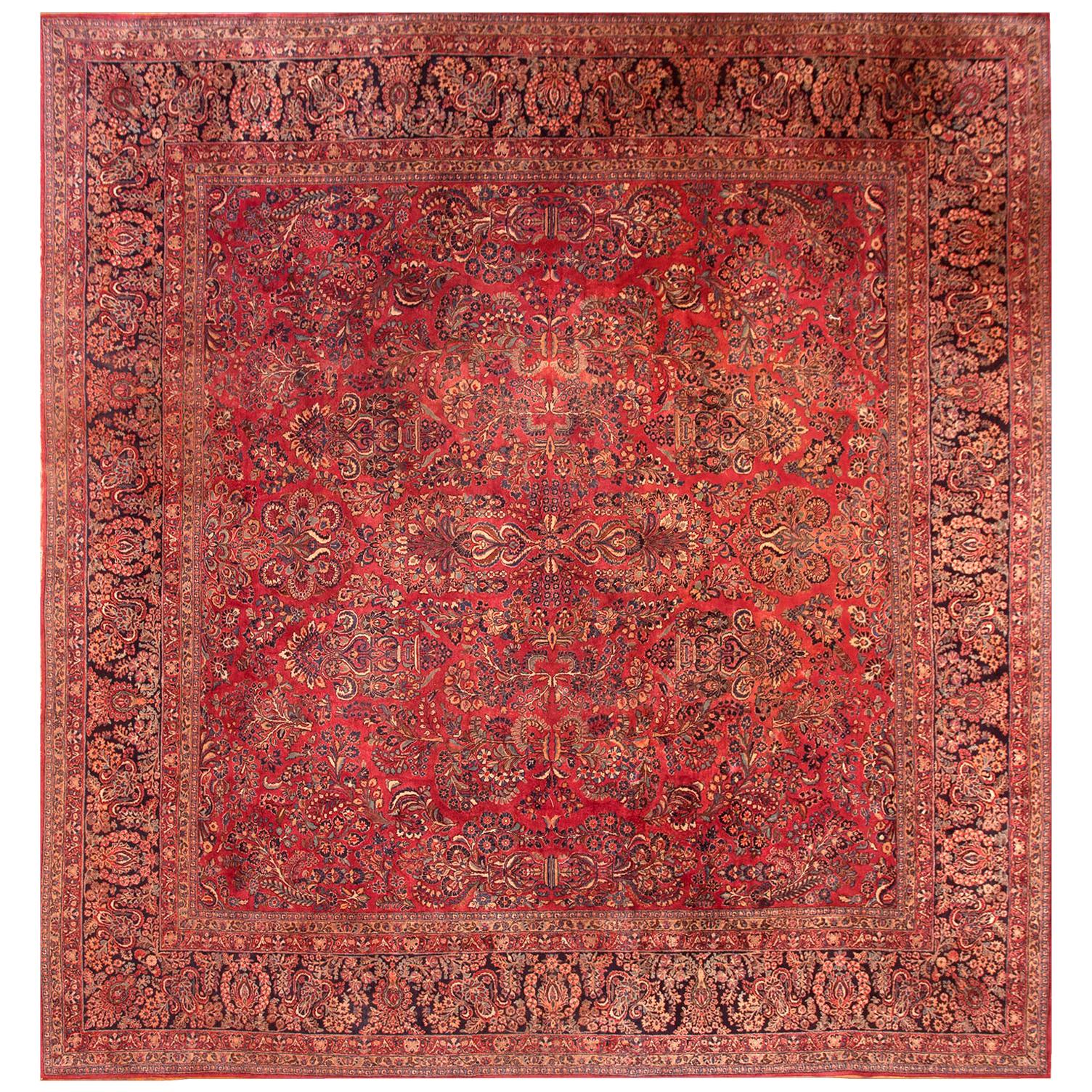 1920s Persian Sarouk Carpet ( 13' 8" x 14' - 417 x 427 ) For Sale