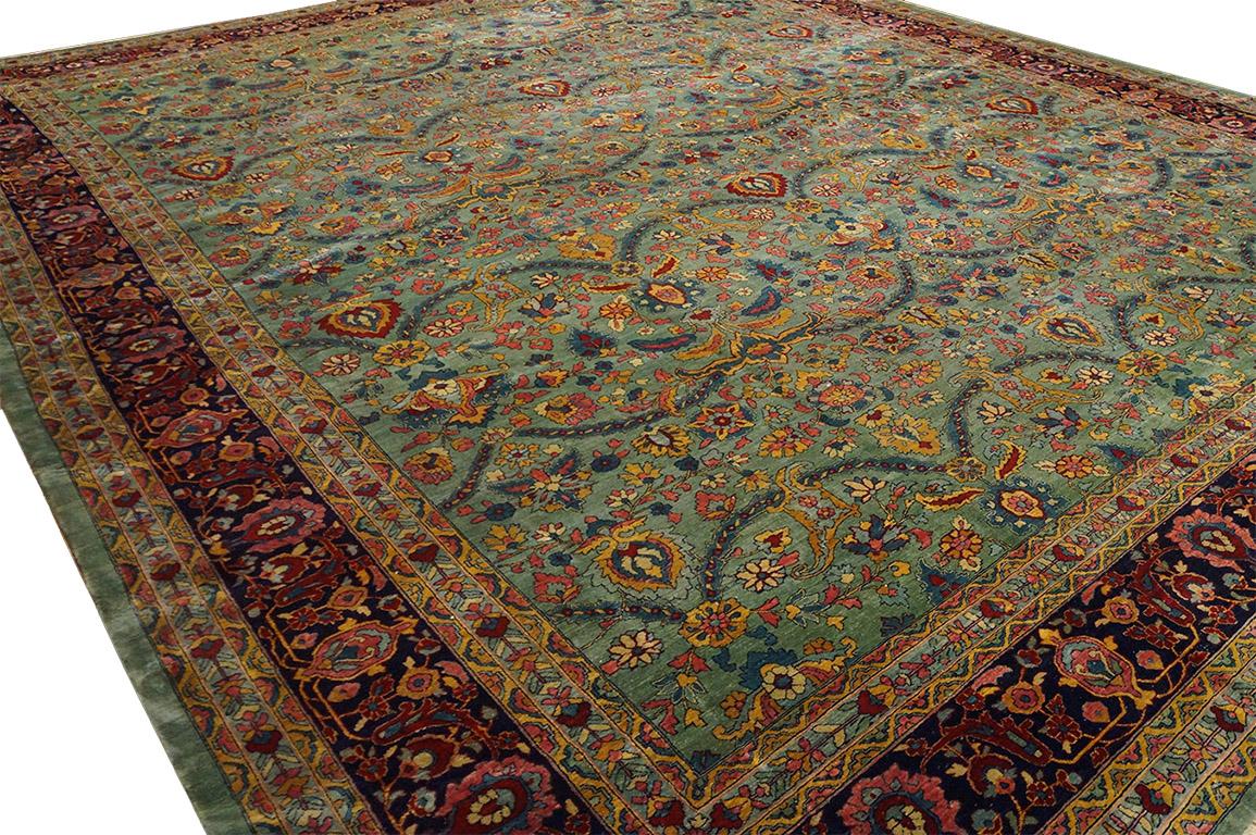 Hand-Knotted Early 20th Century Persian Sarouk Mohajeran Carpet (14'10