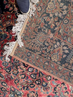 Antique Persian Sarouk Rug 1920s Large Handmade Wool Floral 9.2 x 11.6 ft -1B994