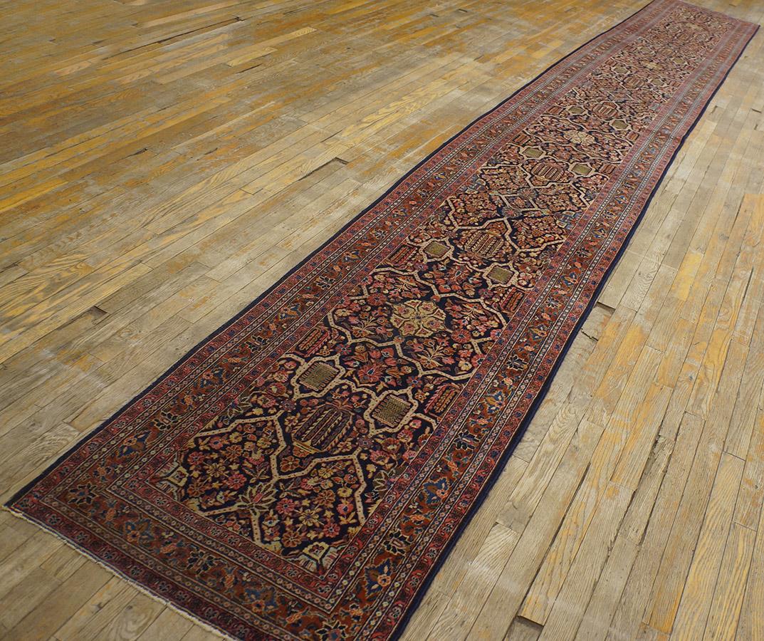 Antique Persian Sarouk rug, size: 2' 7'' x 19' 0''.