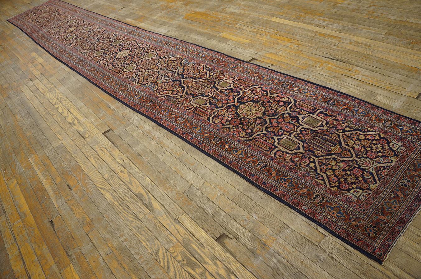 Hand-Knotted Antique Persian Sarouk Rug 2' 7'' x 19' 0'' For Sale