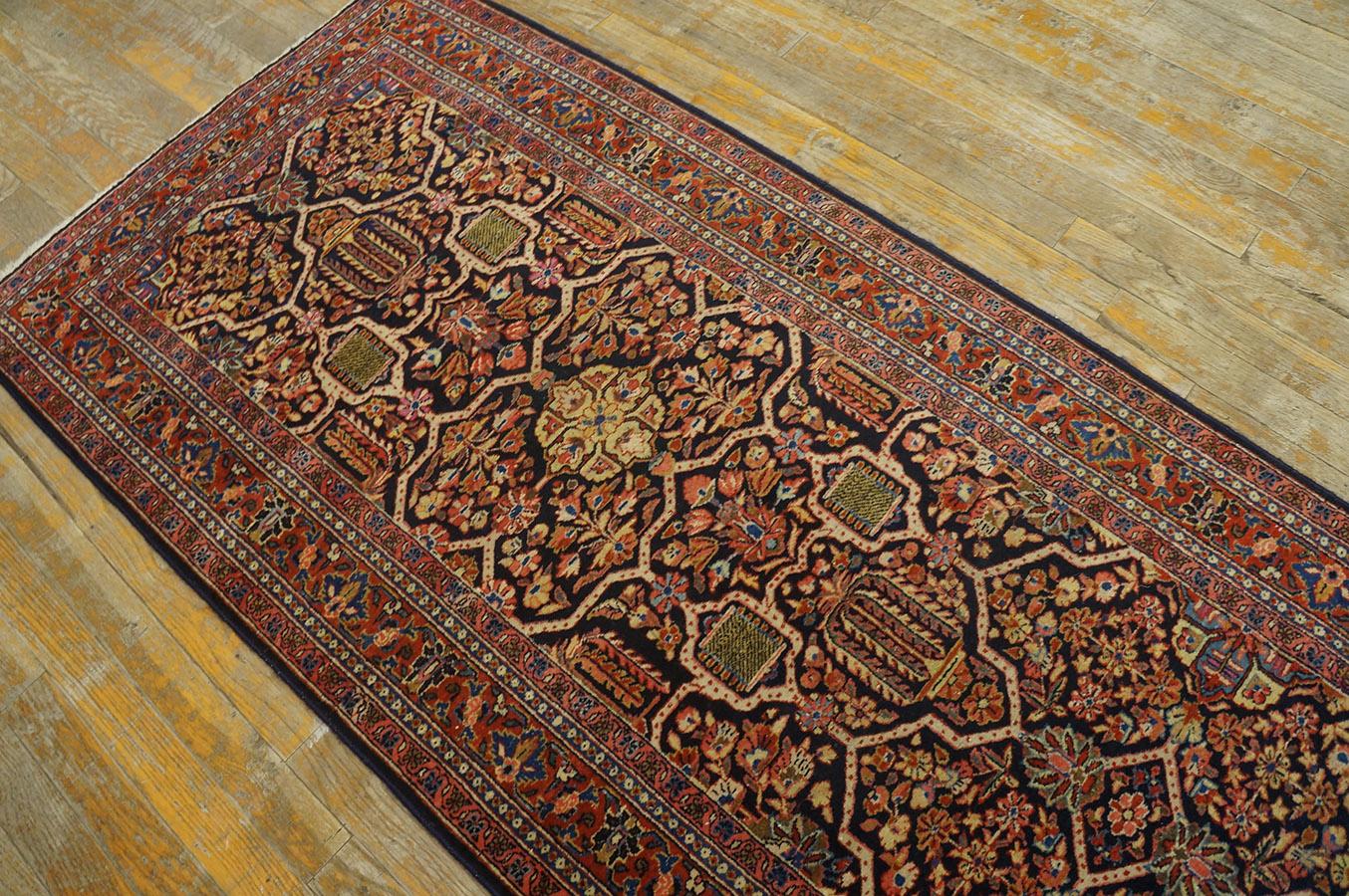 Wool Antique Persian Sarouk Rug 2' 7'' x 19' 0'' For Sale