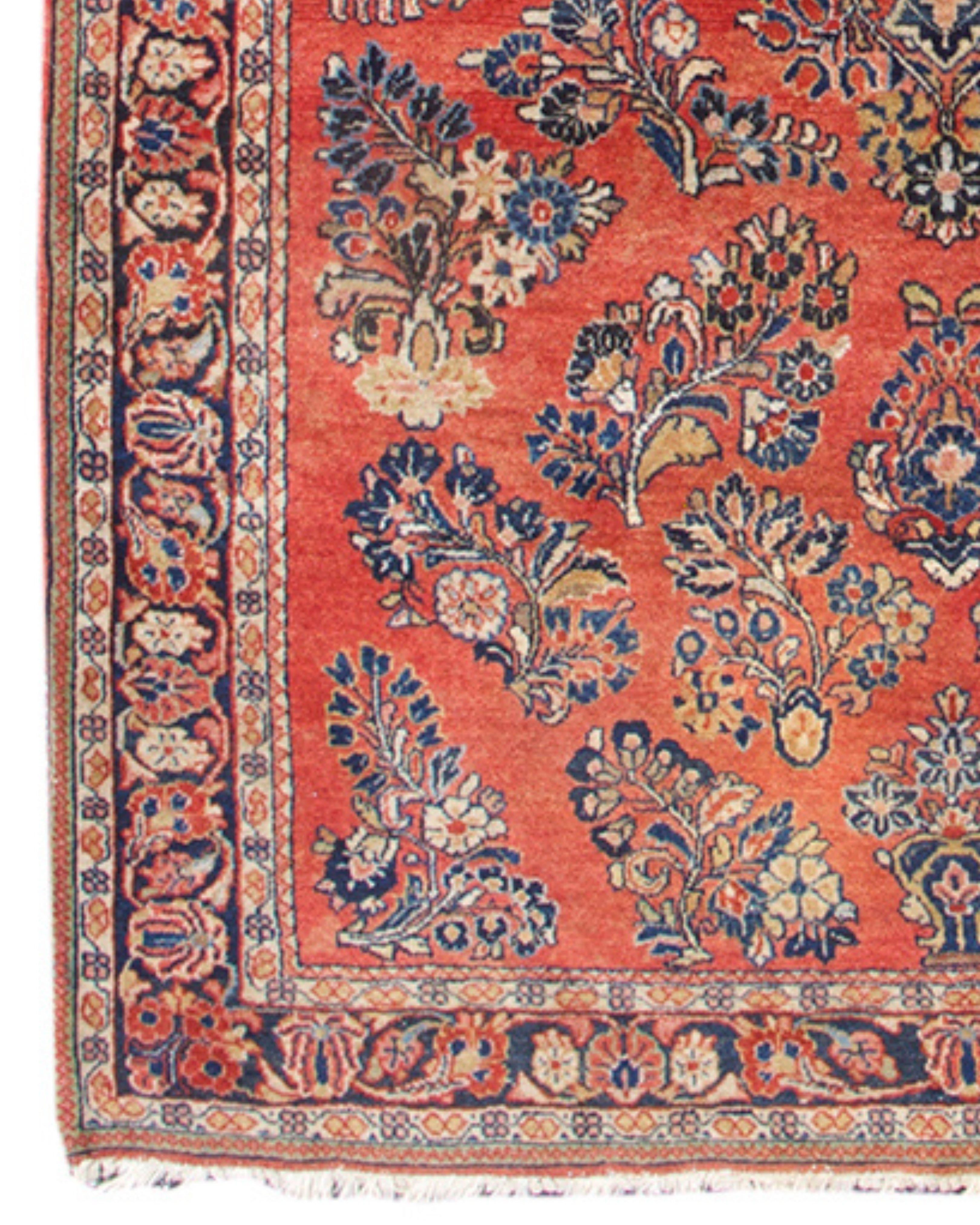 Wool Antique Persian Sarouk Rug, 20th Century For Sale