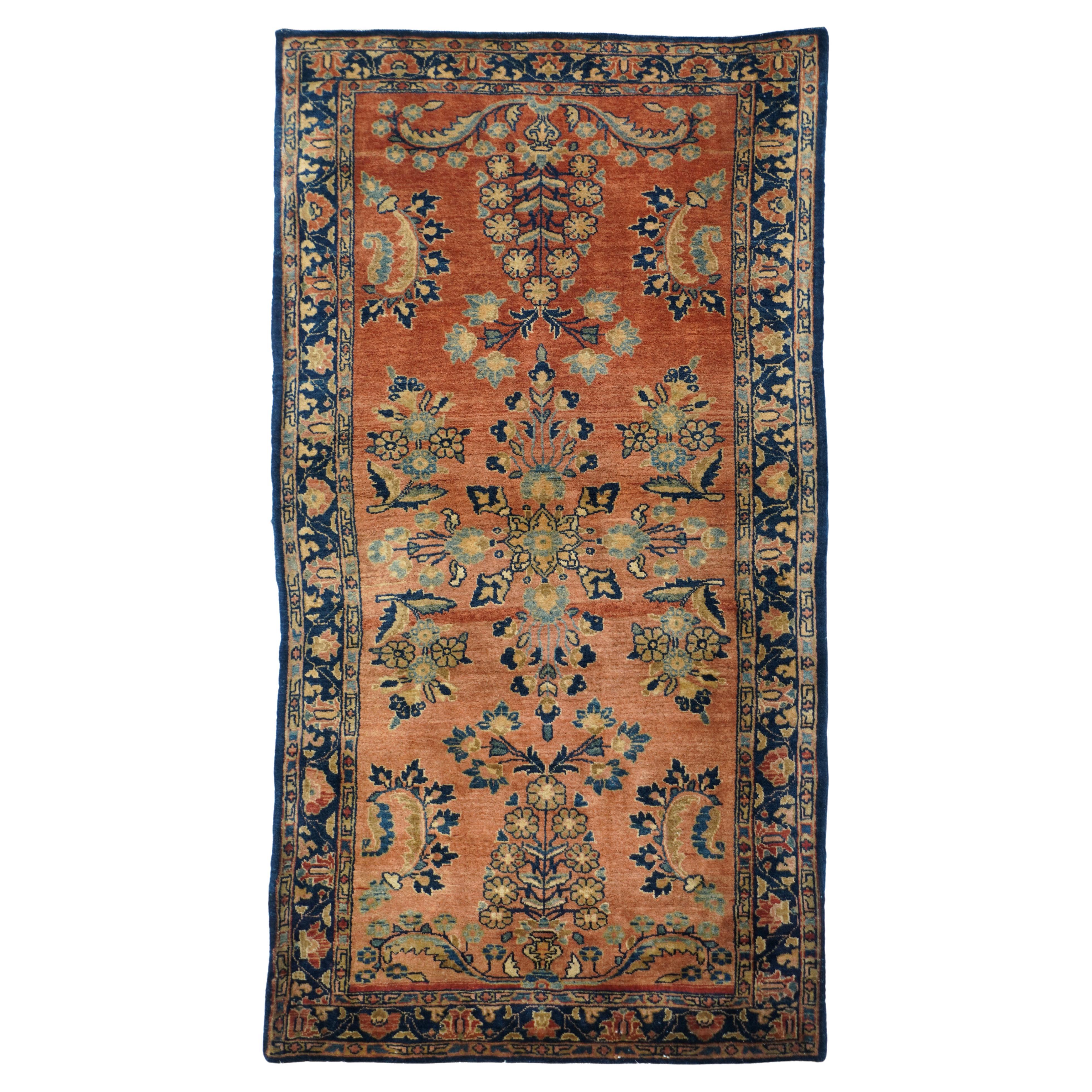 Antiker persischer Sarouk-Teppich aus Sarouk 2'6'' x 4'10''