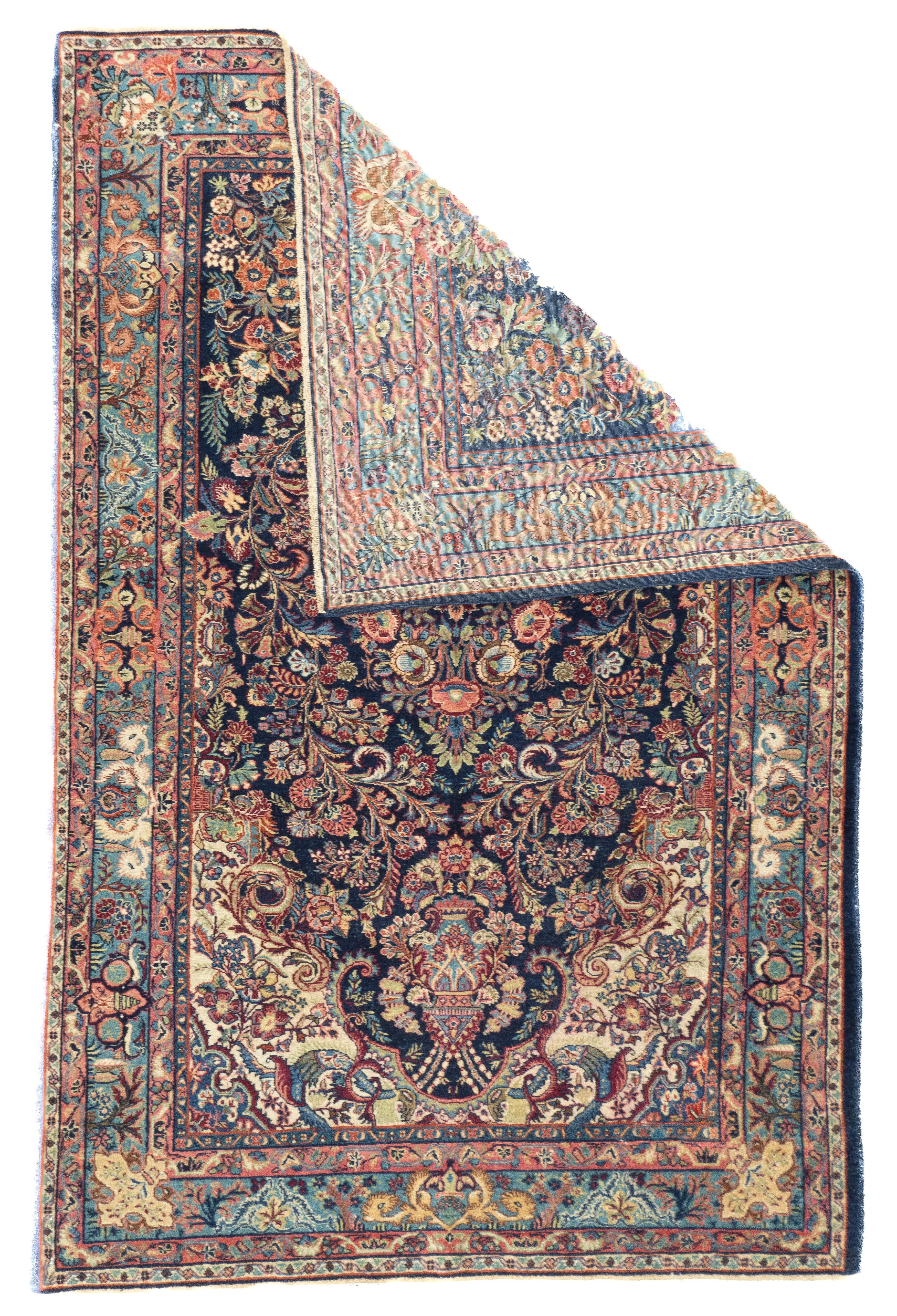 Antiker persischer Sarouk-Teppich 4'6'' x 6'6''. Die gut geknüpften Dorfteppiche aus dem Gebiet von Arak/Sultanabad, insbesondere die 