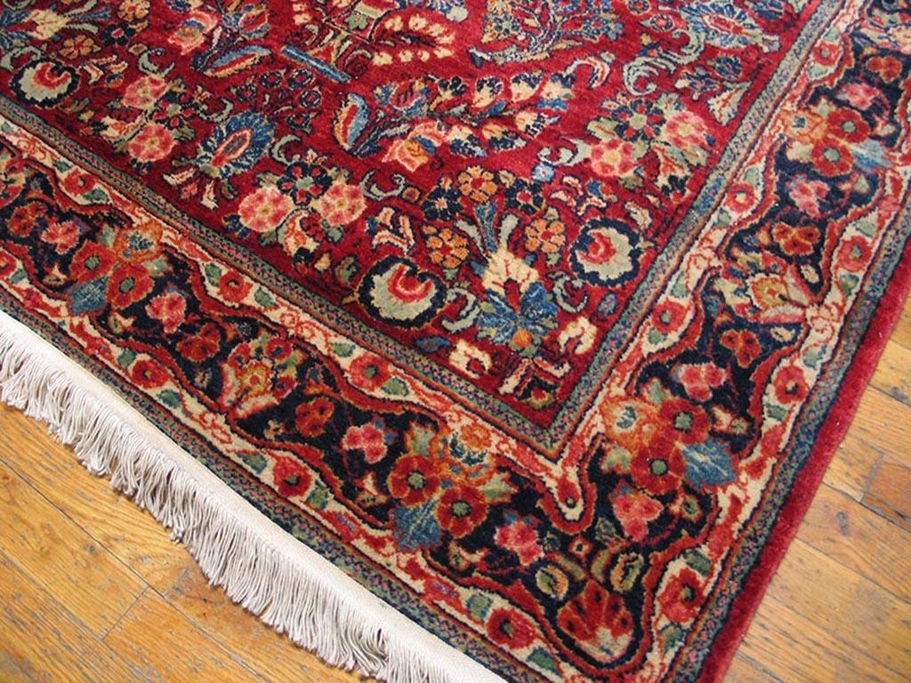 Hand-Knotted Antique Persian Sarouk Rug For Sale