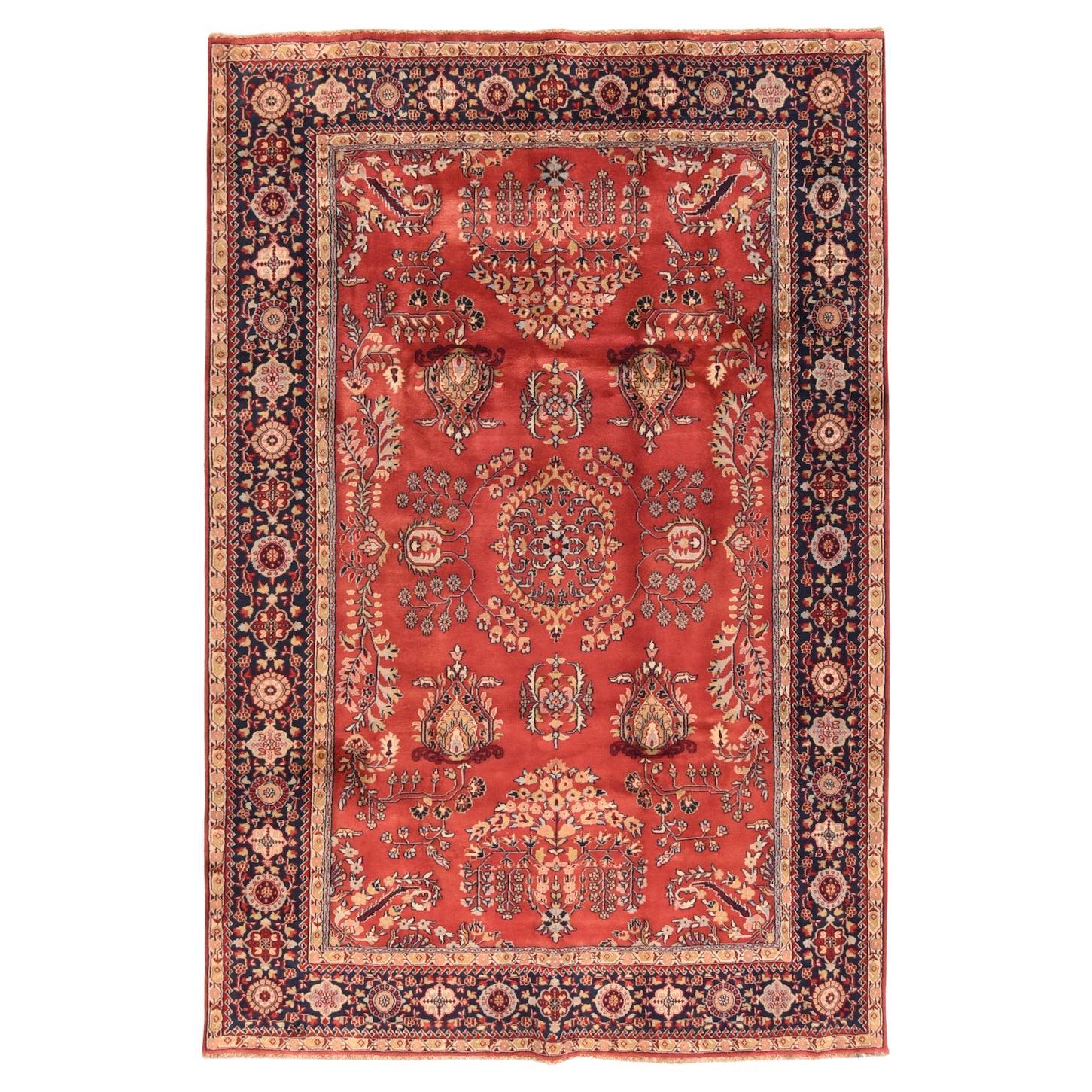 Antiker persischer Sarouk-Teppich aus Sarouk 5'11'' x 9'0''