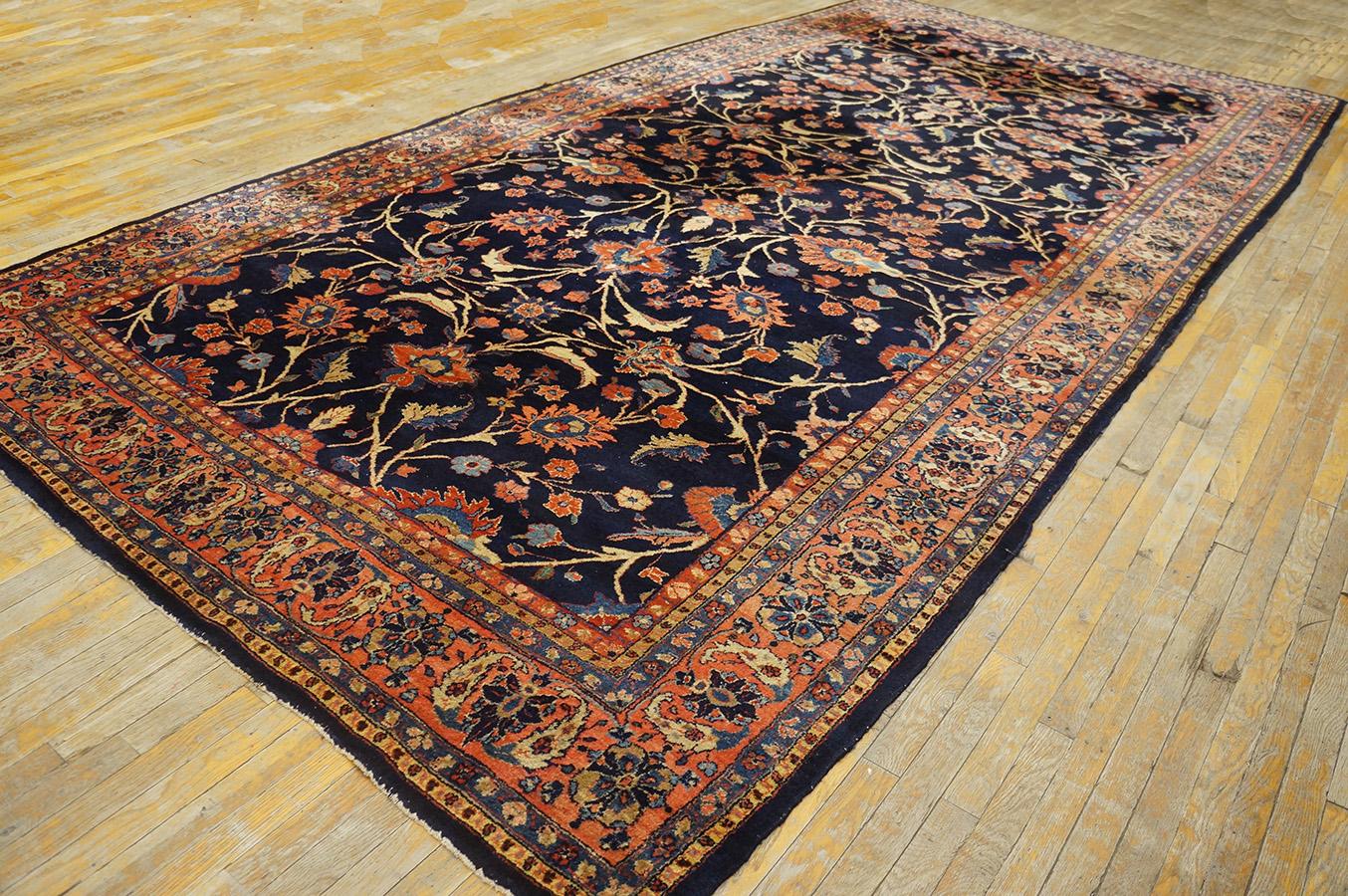 Antique Persian Sarouk rug, size: 7' 6'' x 15' 2''.