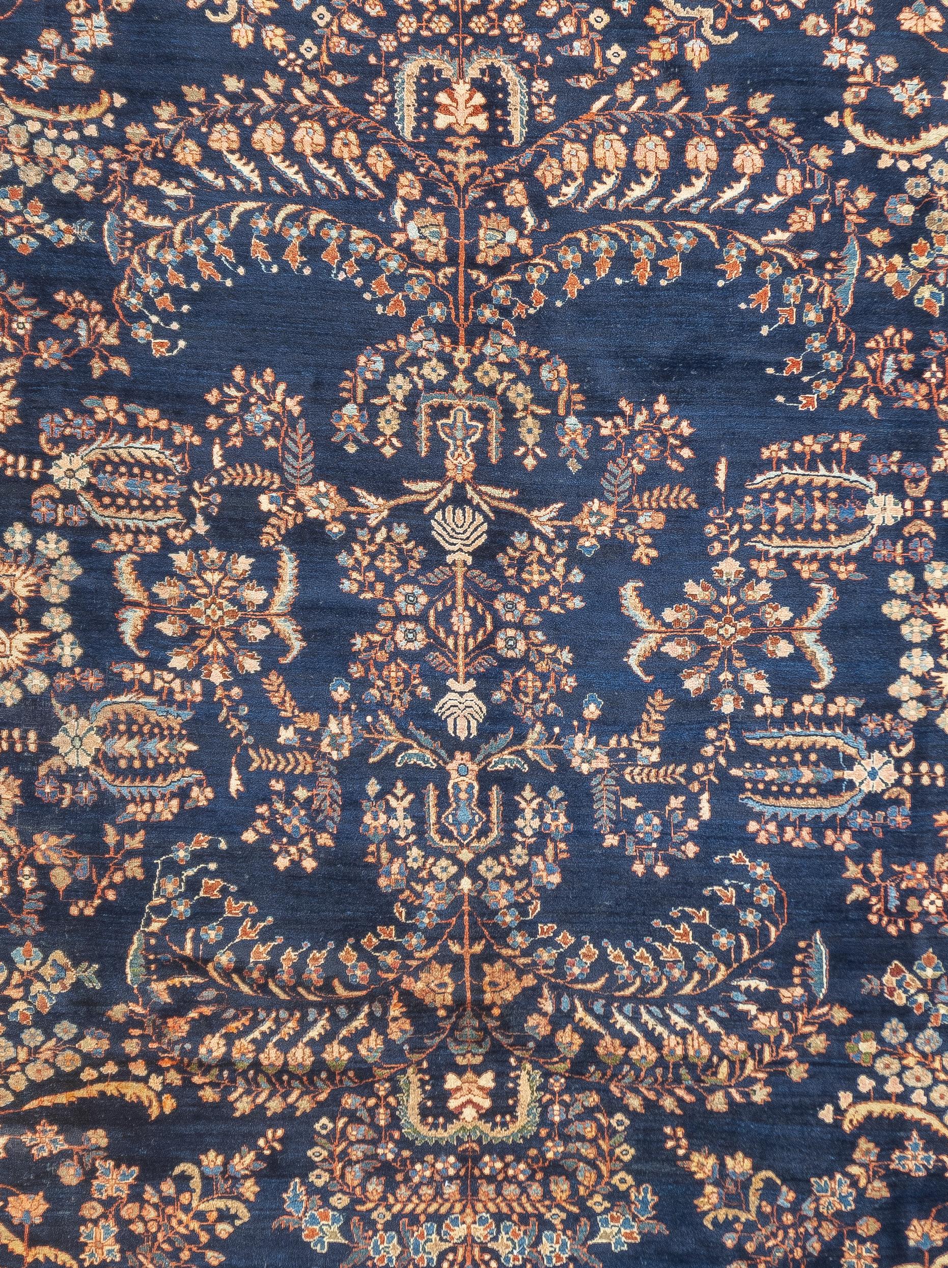 Antiker persischer Sarouk-Teppich aus Sarouk 8'8'' x 11'8'' (Persisch) im Angebot