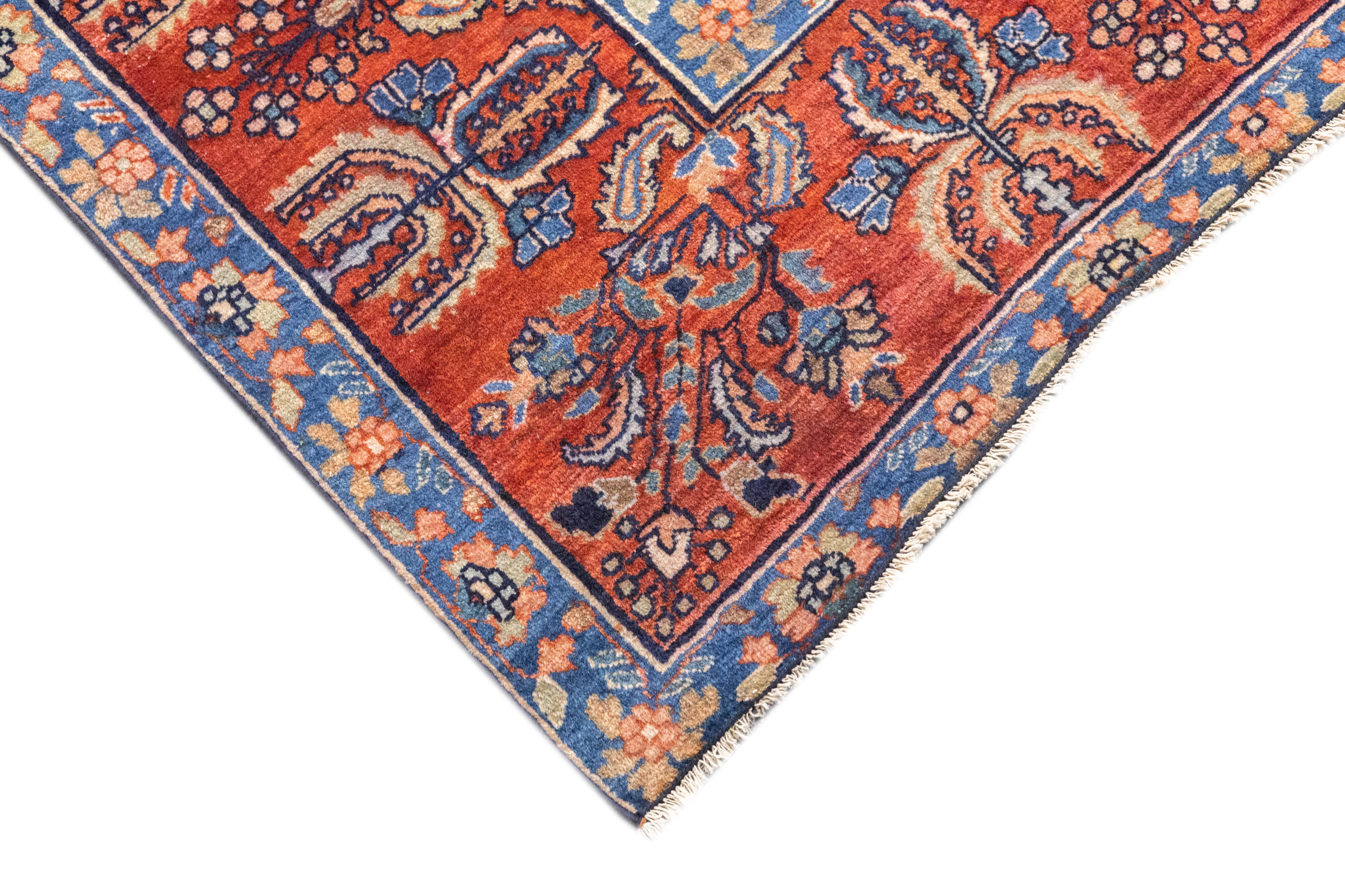 Antiker persischer Sarouk-Teppich aus Sarouk 8'8'' x 11'8'' (Handgeknüpft) im Angebot