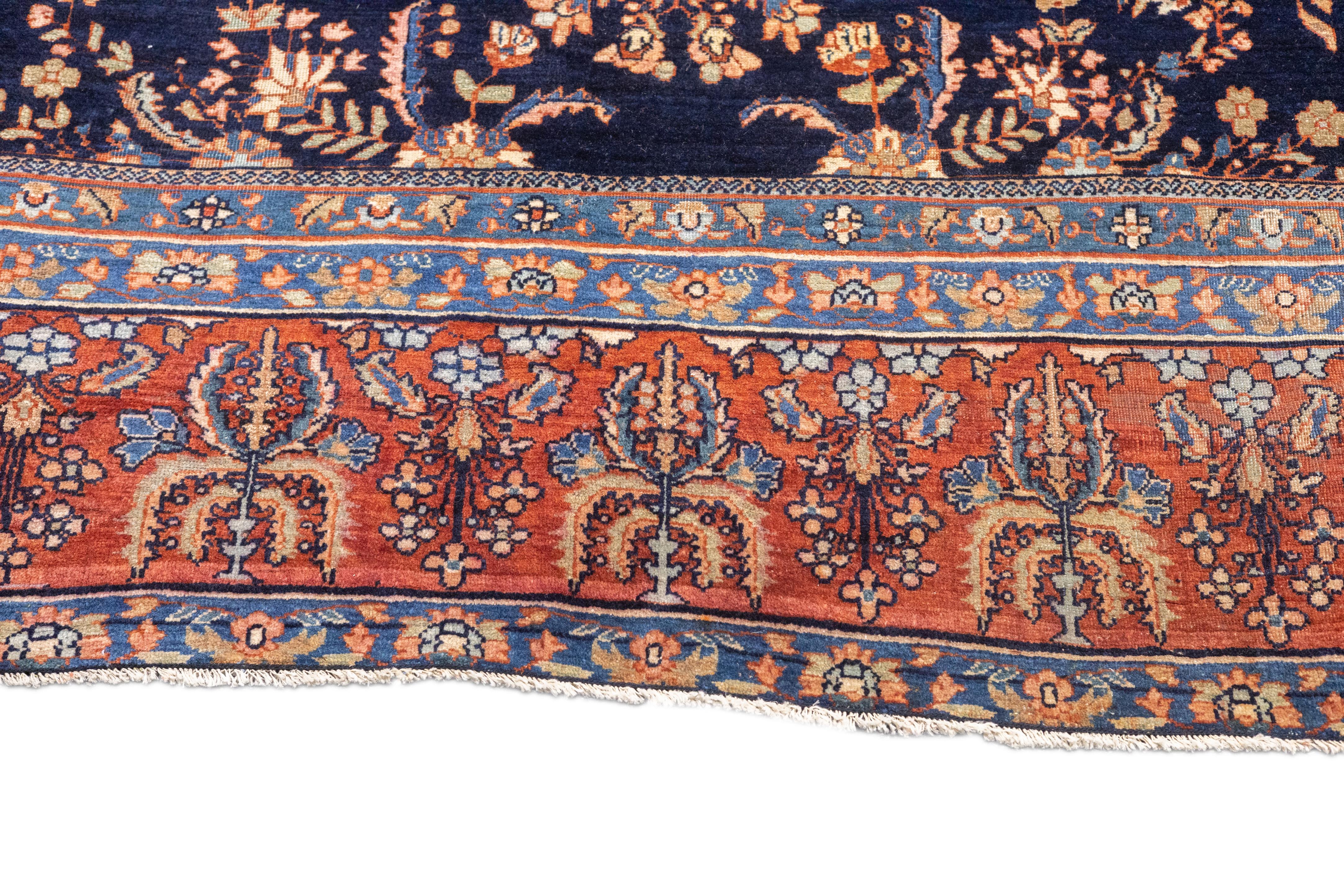 Antiker persischer Sarouk-Teppich aus Sarouk 8'8'' x 11'8'' (Wolle) im Angebot