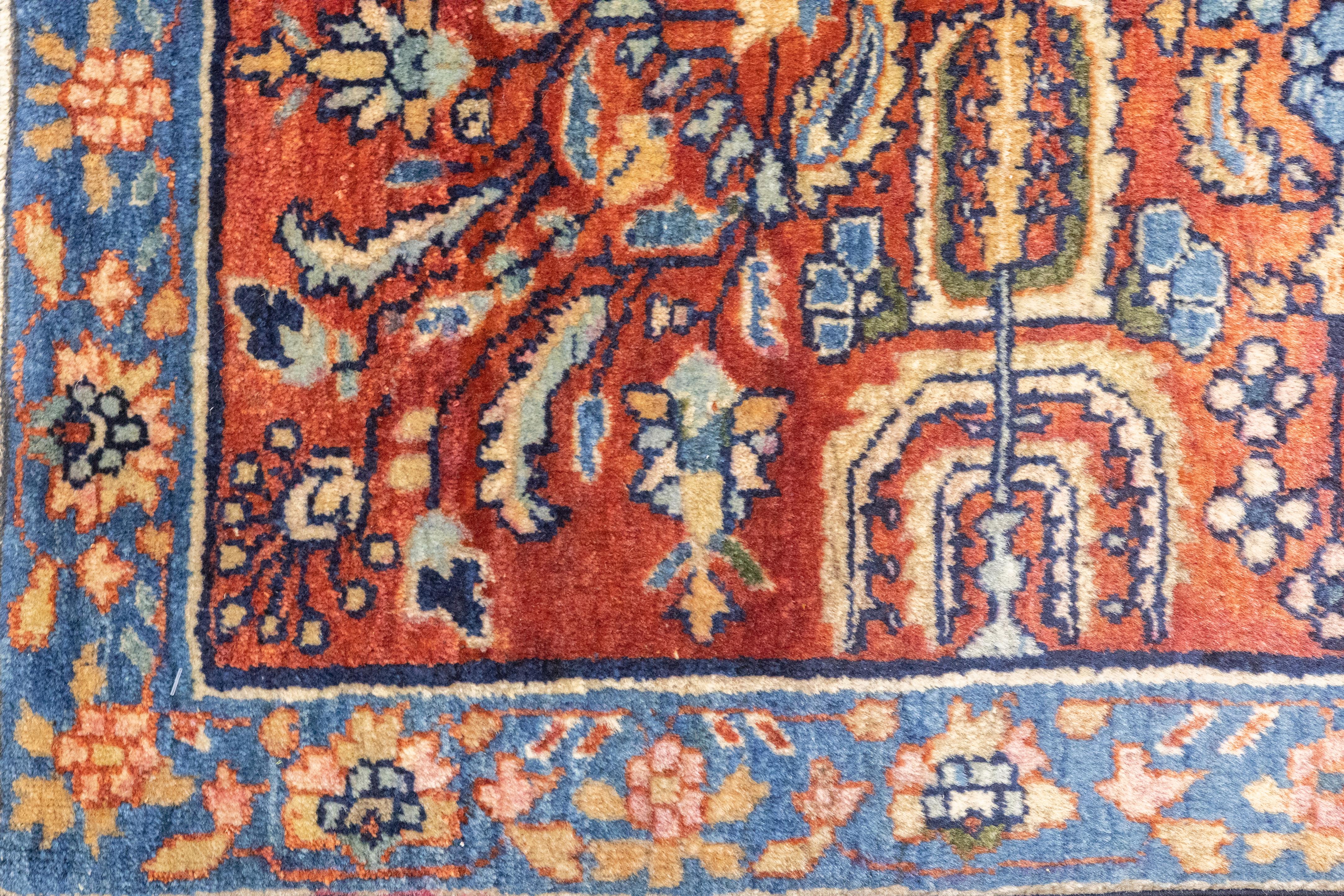 Antiker persischer Sarouk-Teppich aus Sarouk 8'8'' x 11'8'' im Angebot 2
