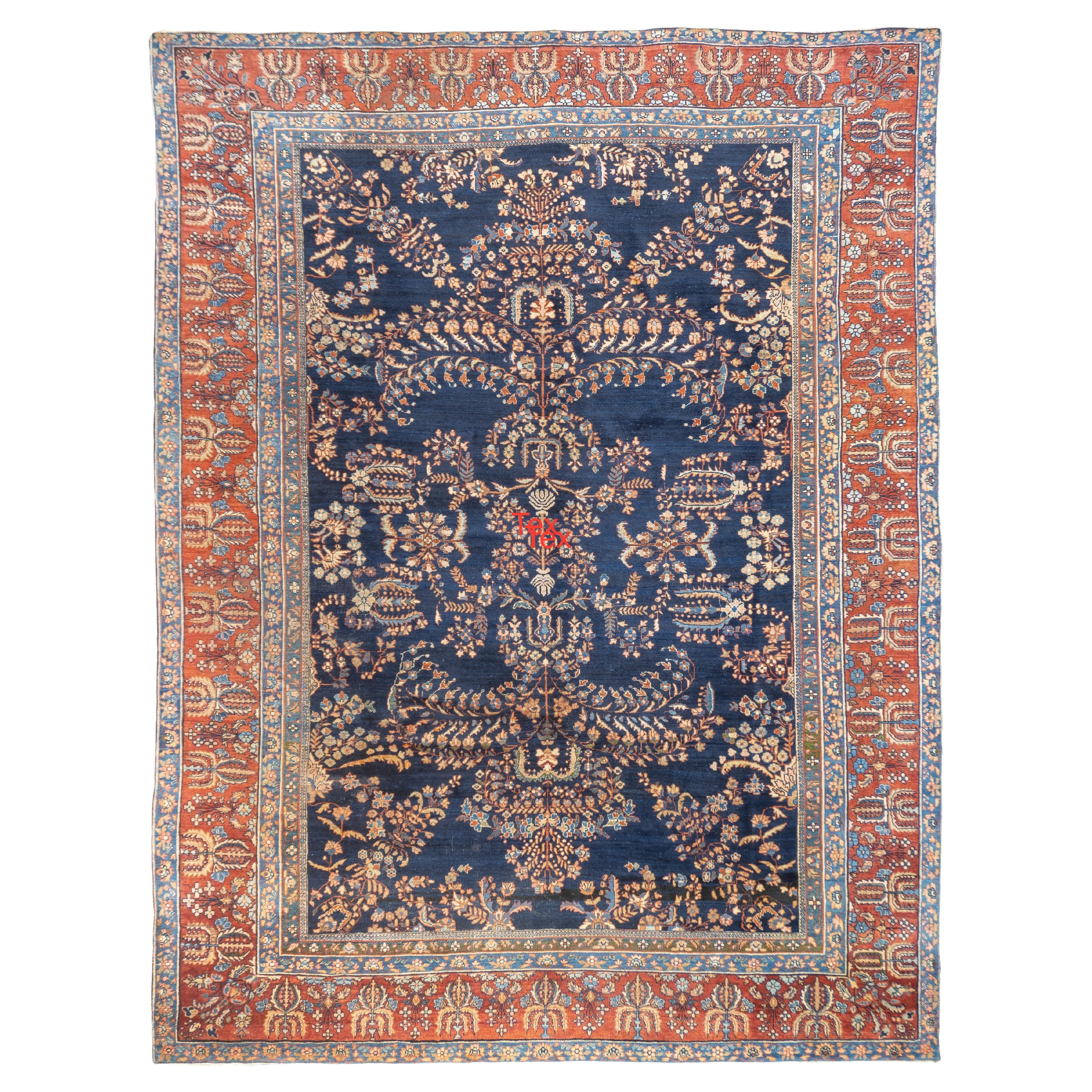 Antique Persian Sarouk Rug 8'8'' x 11'8''
