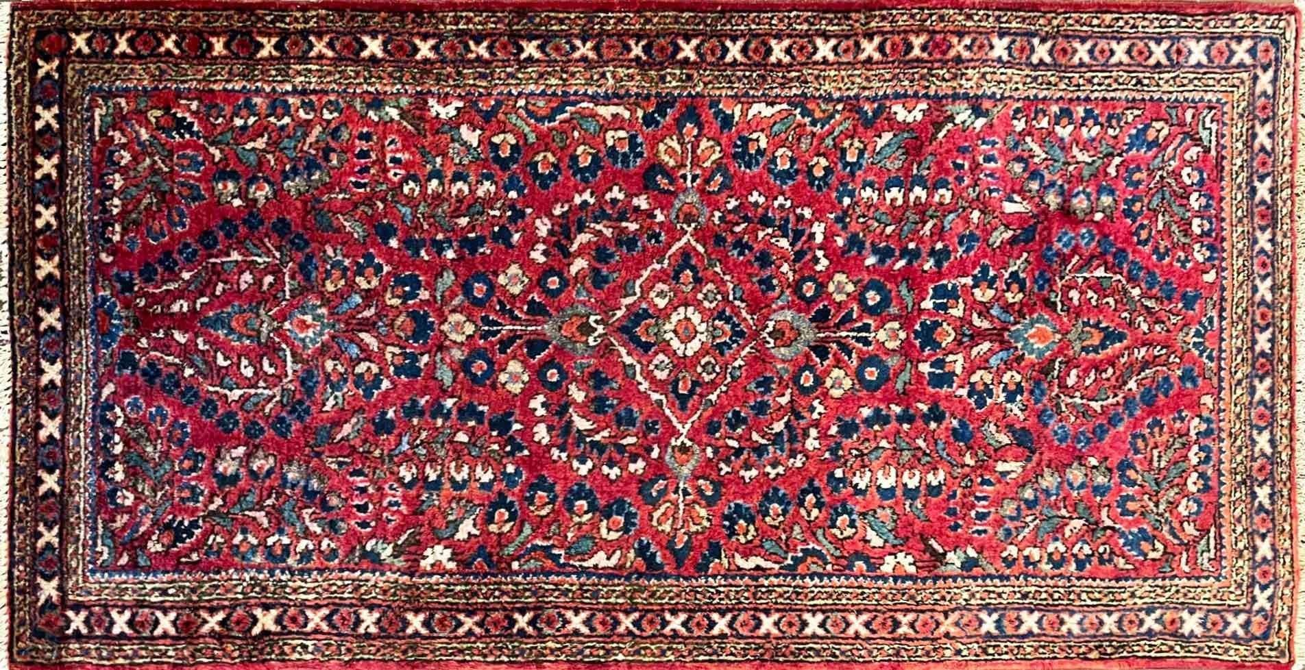 Antike handgefertigte nordwestlichen persischen Sarouk Teppich, c-1920, 2'1 