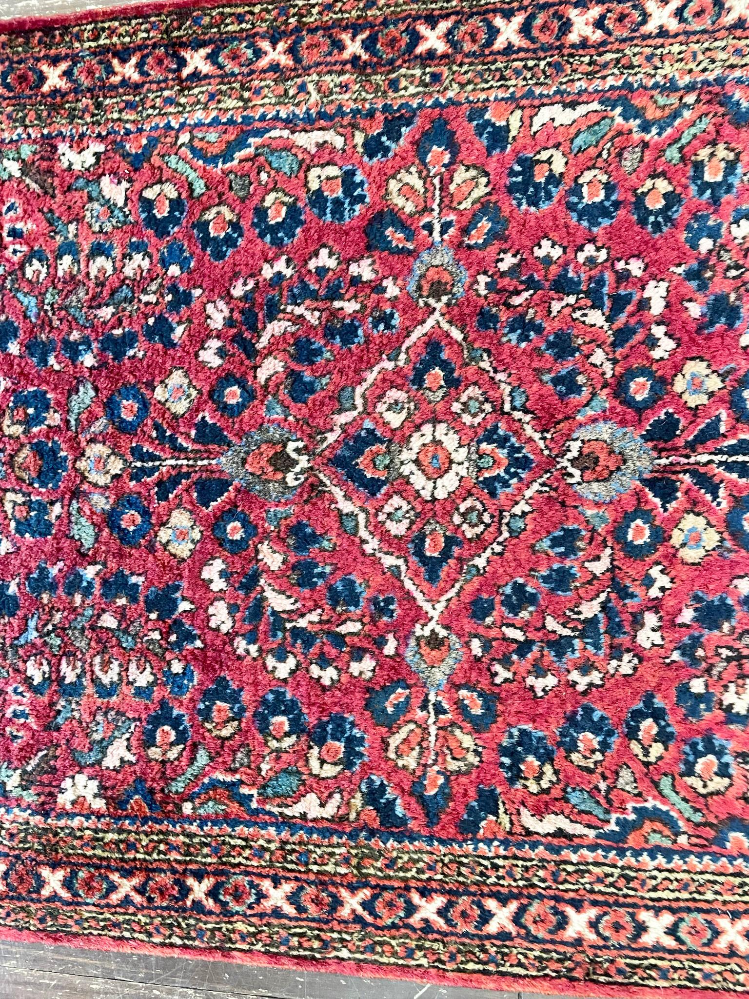 Hand-Knotted Antique Persian Sarouk Rug, C-1920 For Sale