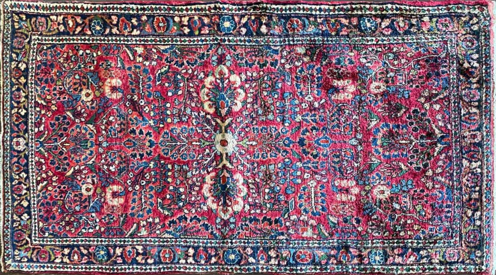 Antique handmade Northwest Persian Sarouk rug, c-1920, 2'6
