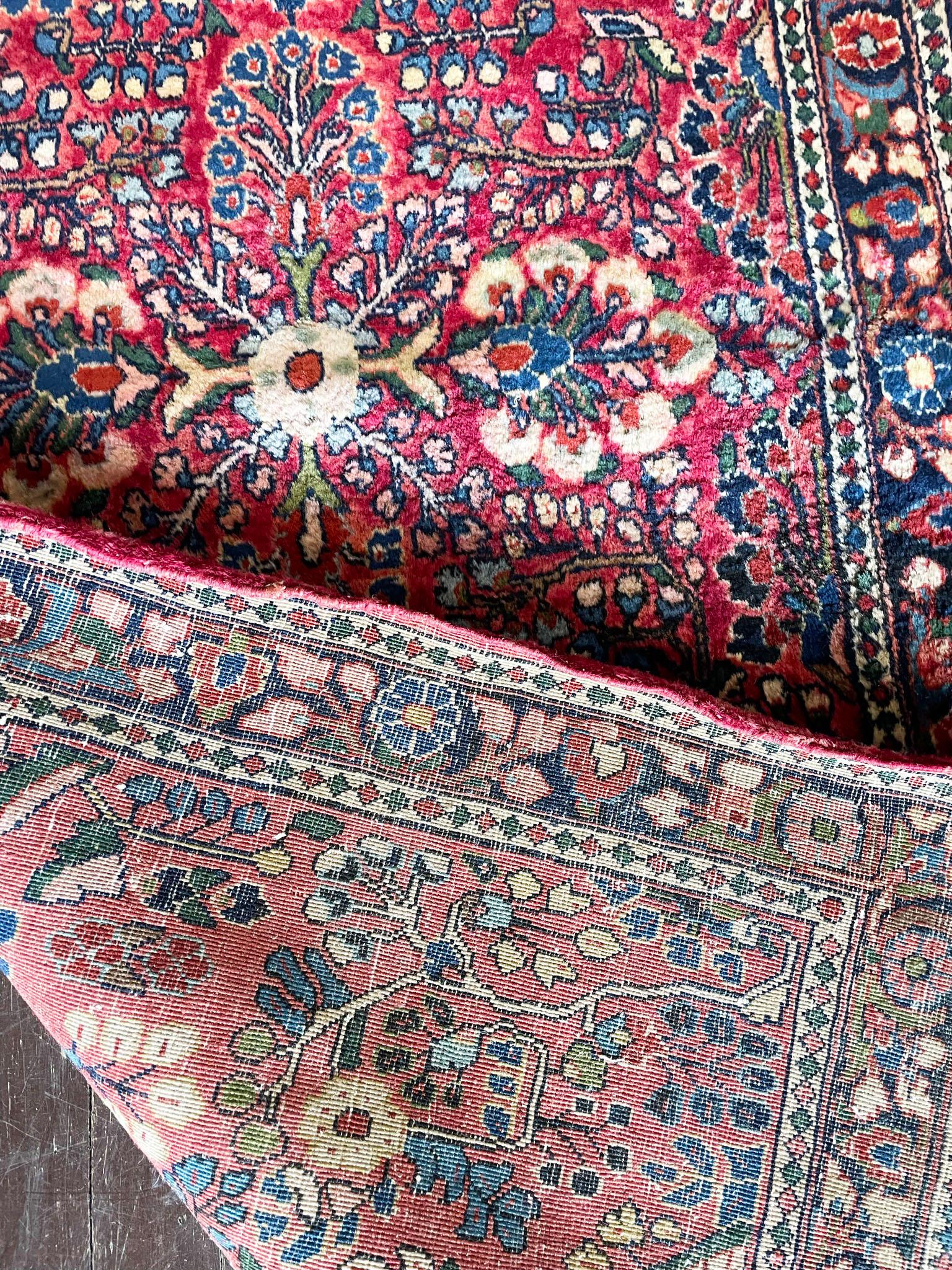 Antique Persian Sarouk Rug, c-1920, 2'6