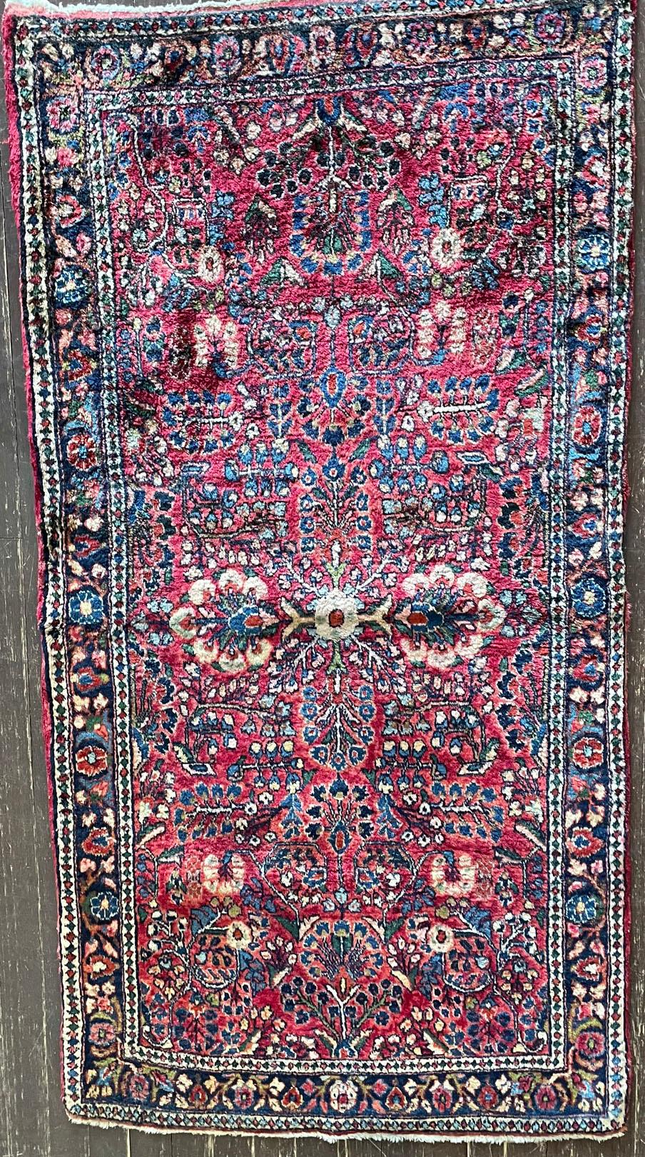 20th Century Antique Persian Sarouk Rug, c-1920, 2'6