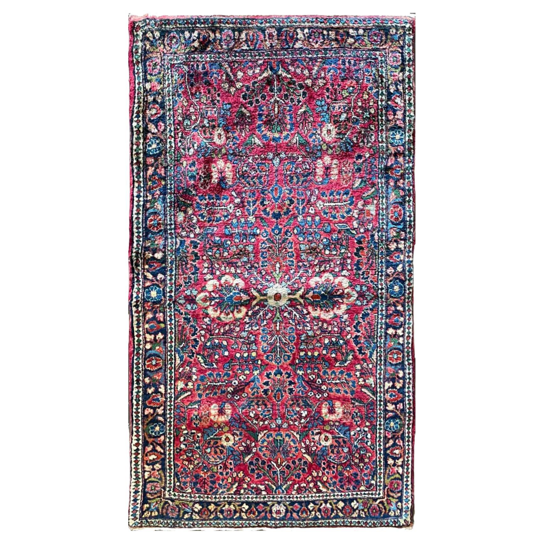 Antique Persian Sarouk Rug, c-1920, 2'6" x 4'10" For Sale