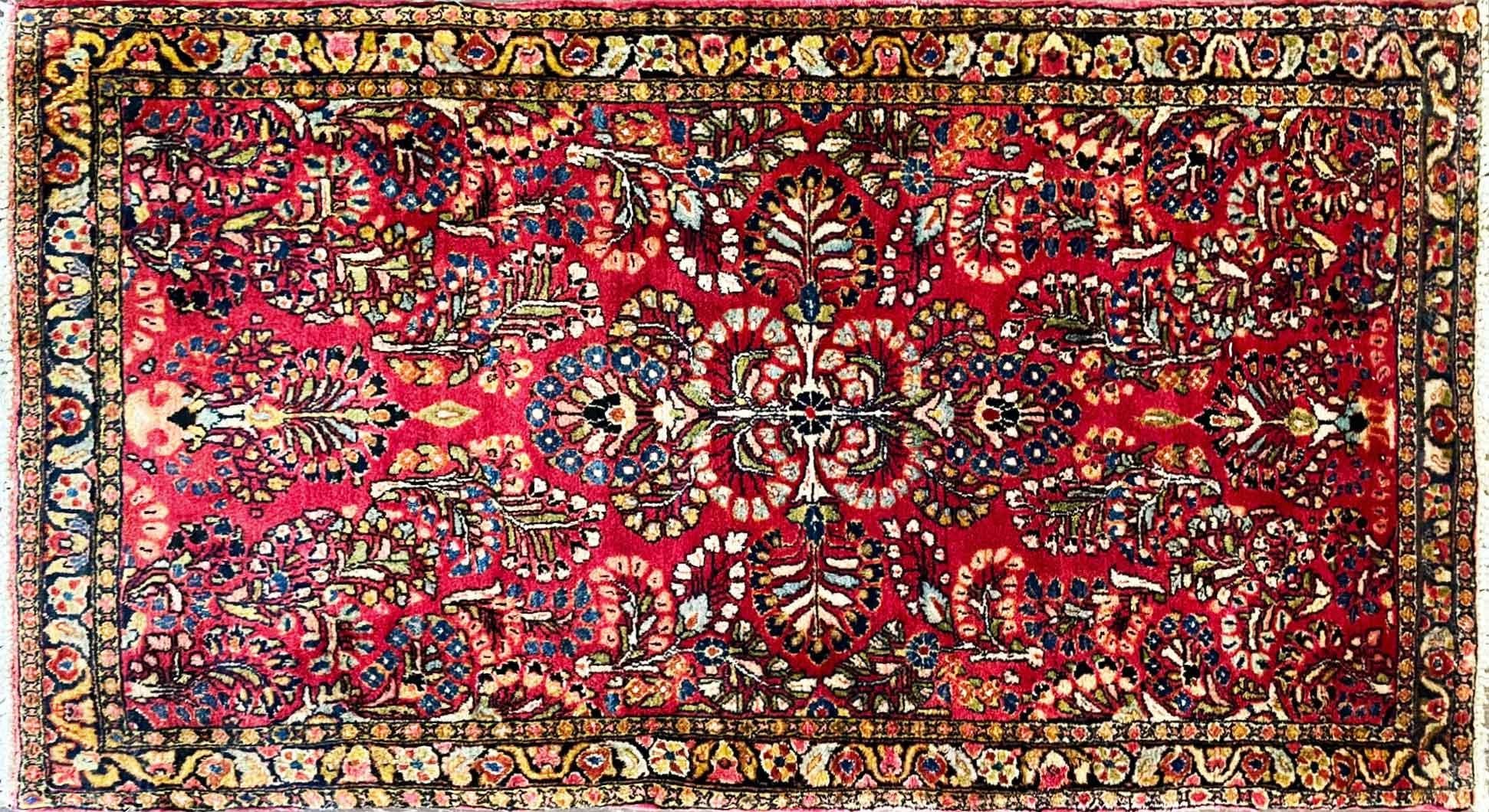Antique Handmade Northwest Persian Sarouk rug, c-1930, 2'6