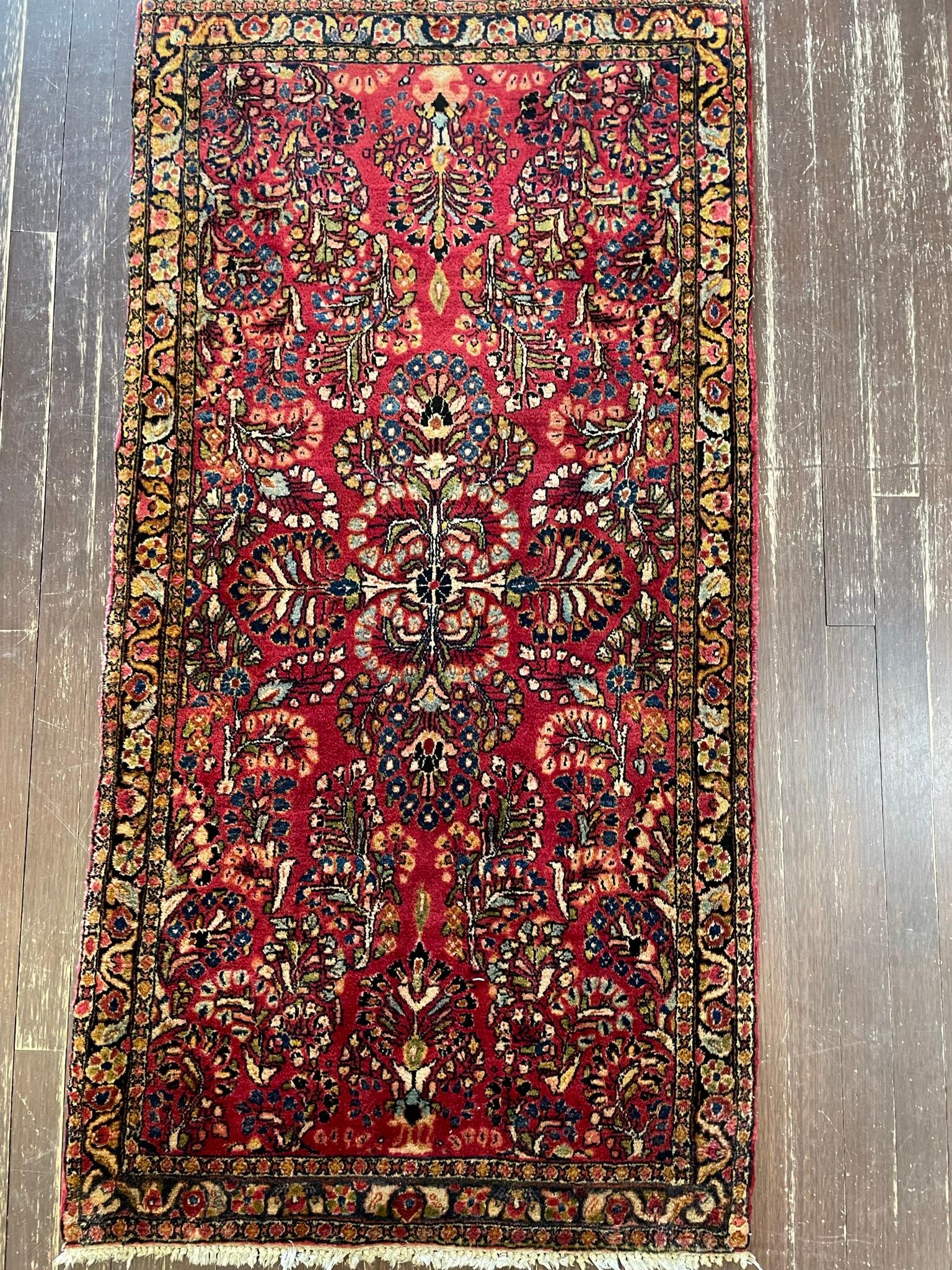 Hand-Knotted Antique Persian Sarouk Rug, c-1930 For Sale