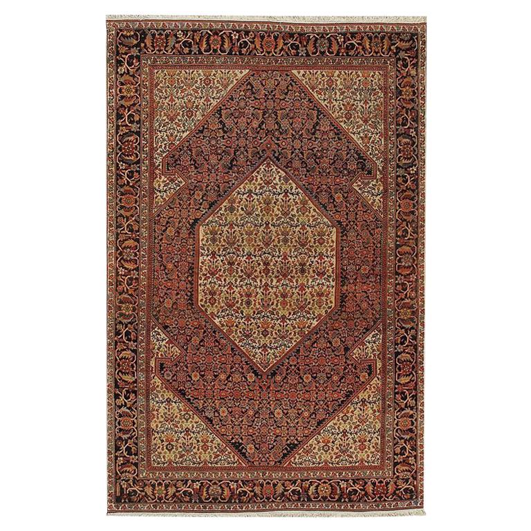 Antique Persian Sarouk Rug Carpet, circa 1880  4'2 x 6'7