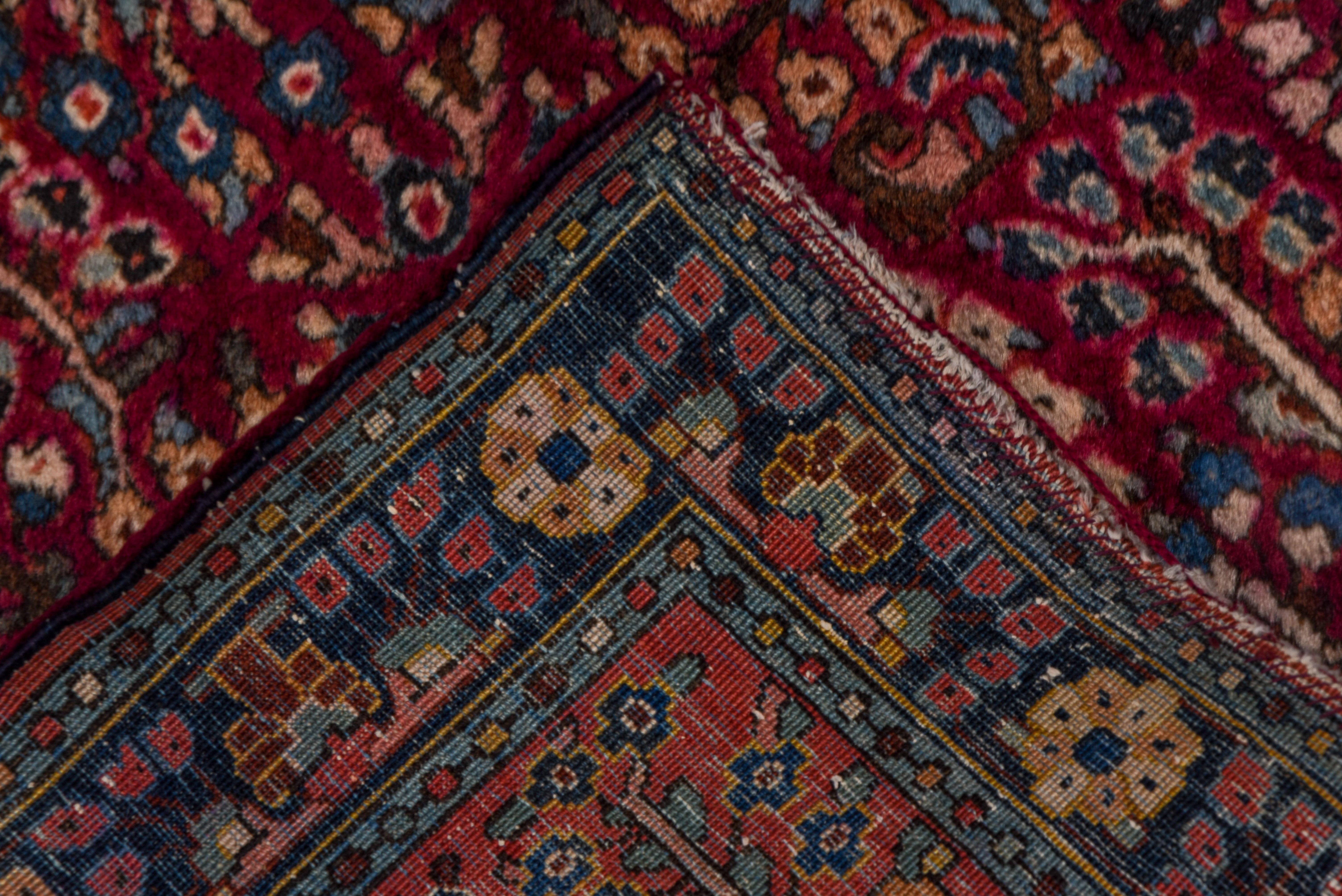 Wool Antique Persian Sarouk Rug, Dark Red Field, circa 1930s For Sale