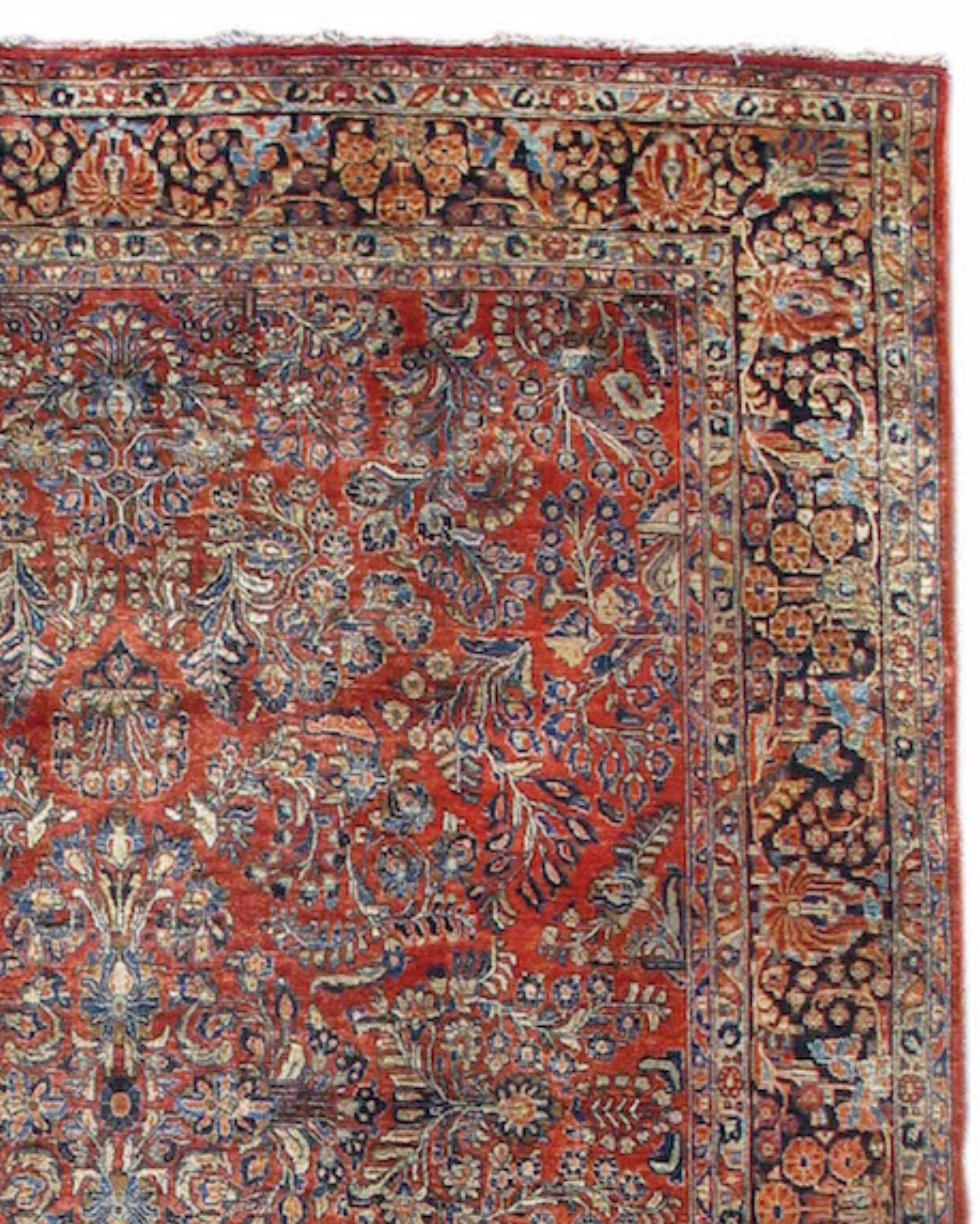 Wool Antique Persian Sarouk Rug, Early 20th Century For Sale