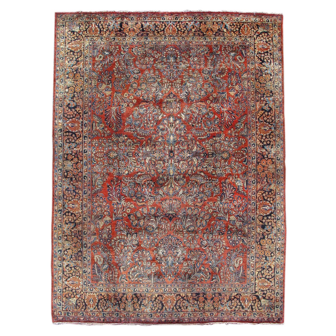 Antigua alfombra persa Sarouk, principios del siglo XX