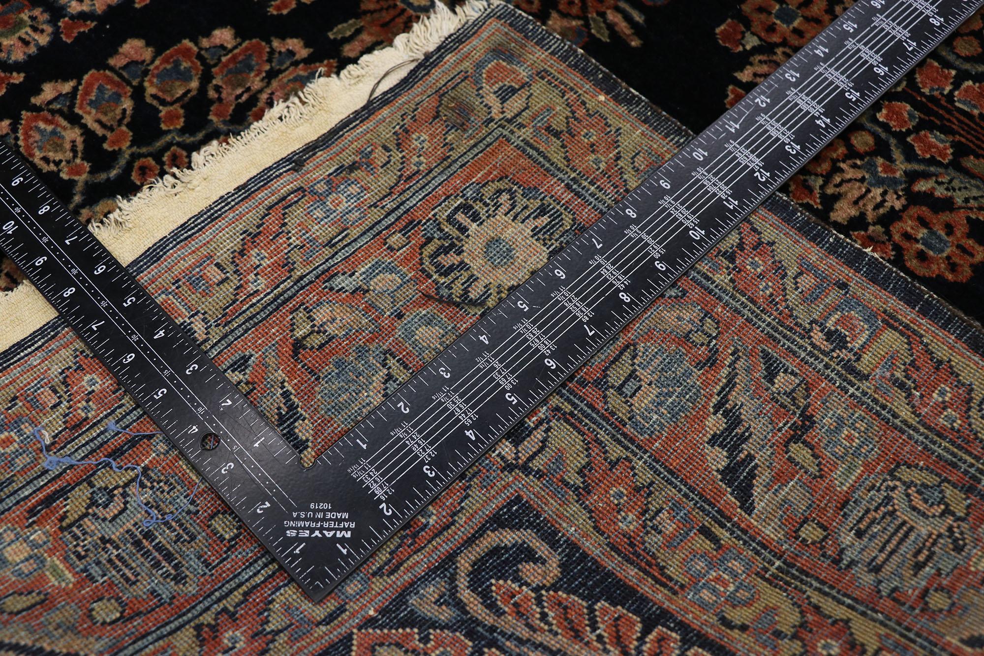 Hand-Knotted Antique Persian Sarouk Rug For Sale