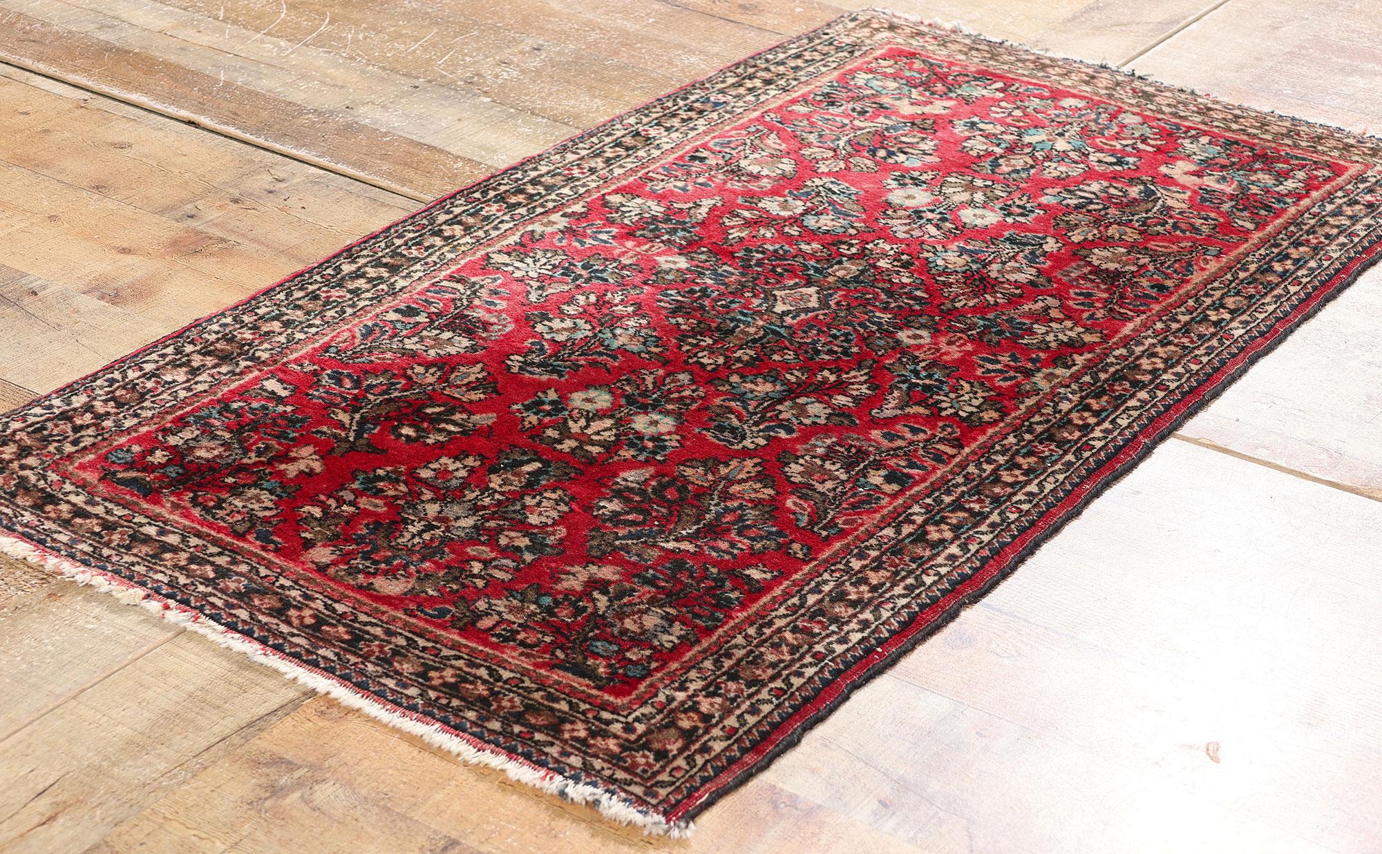 Wool Antique Persian Sarouk Rug For Sale