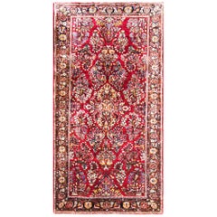 Antiker persischer Sarouk-Teppich aus Sarouk, ca. 1930er Jahre, rot und blau, florales Design