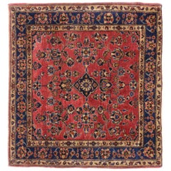 Antique Persian Sarouk Rug, Square Accent Rug