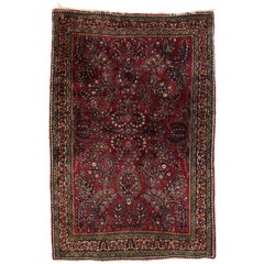 Antique Persian Sarouk Rug with Art Nouveau Style