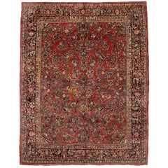 Antiker persischer Sarouk-Teppich aus Sarouk im Jugendstil mit Jugendstil