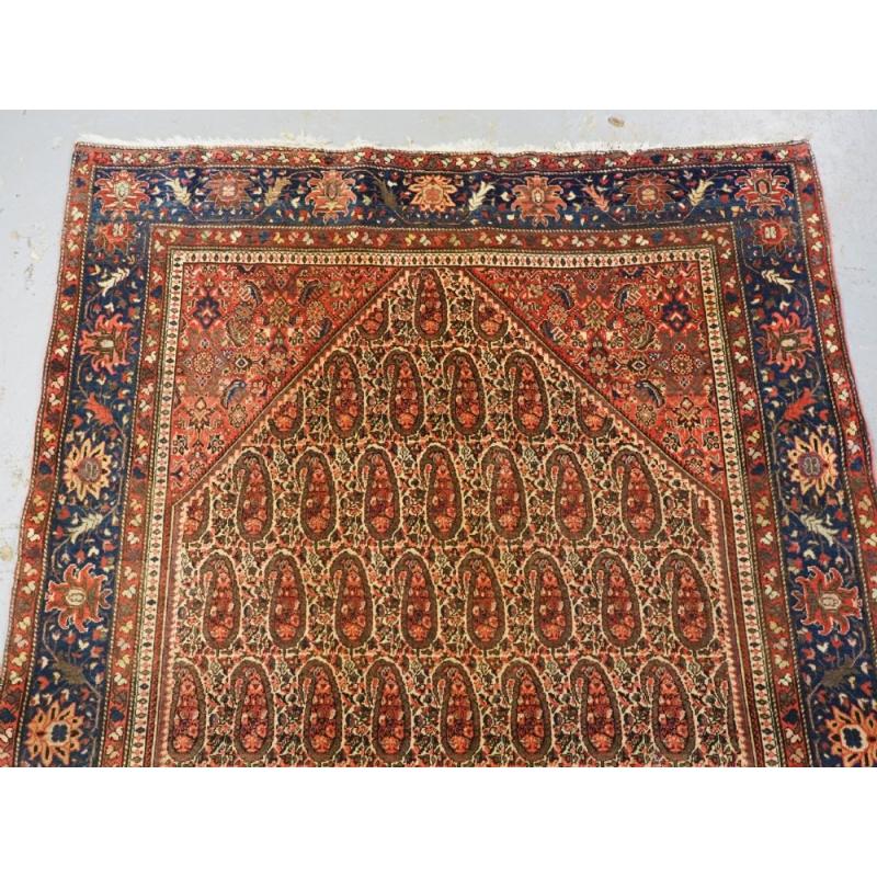 20th Century Antique Persian Sarouk Rug With Boteh Design, Soft Colours, Circa 1900-20 For Sale