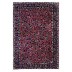 Antique Persian Sarouk Rug with Old World Victorian Style