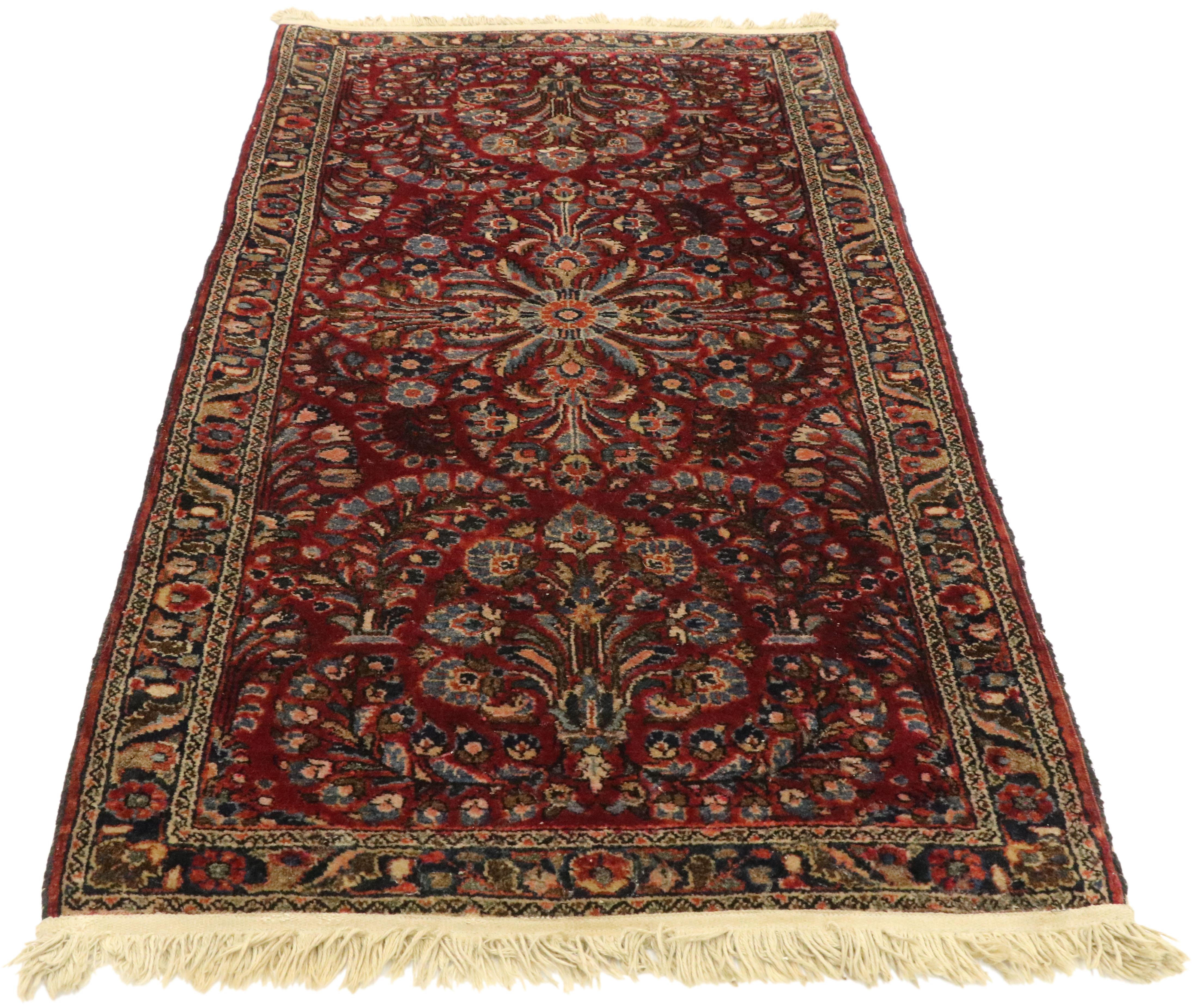 Antiker persischer Sarouk-Teppich im traditionellen Stil (Sarouk Farahan) im Angebot