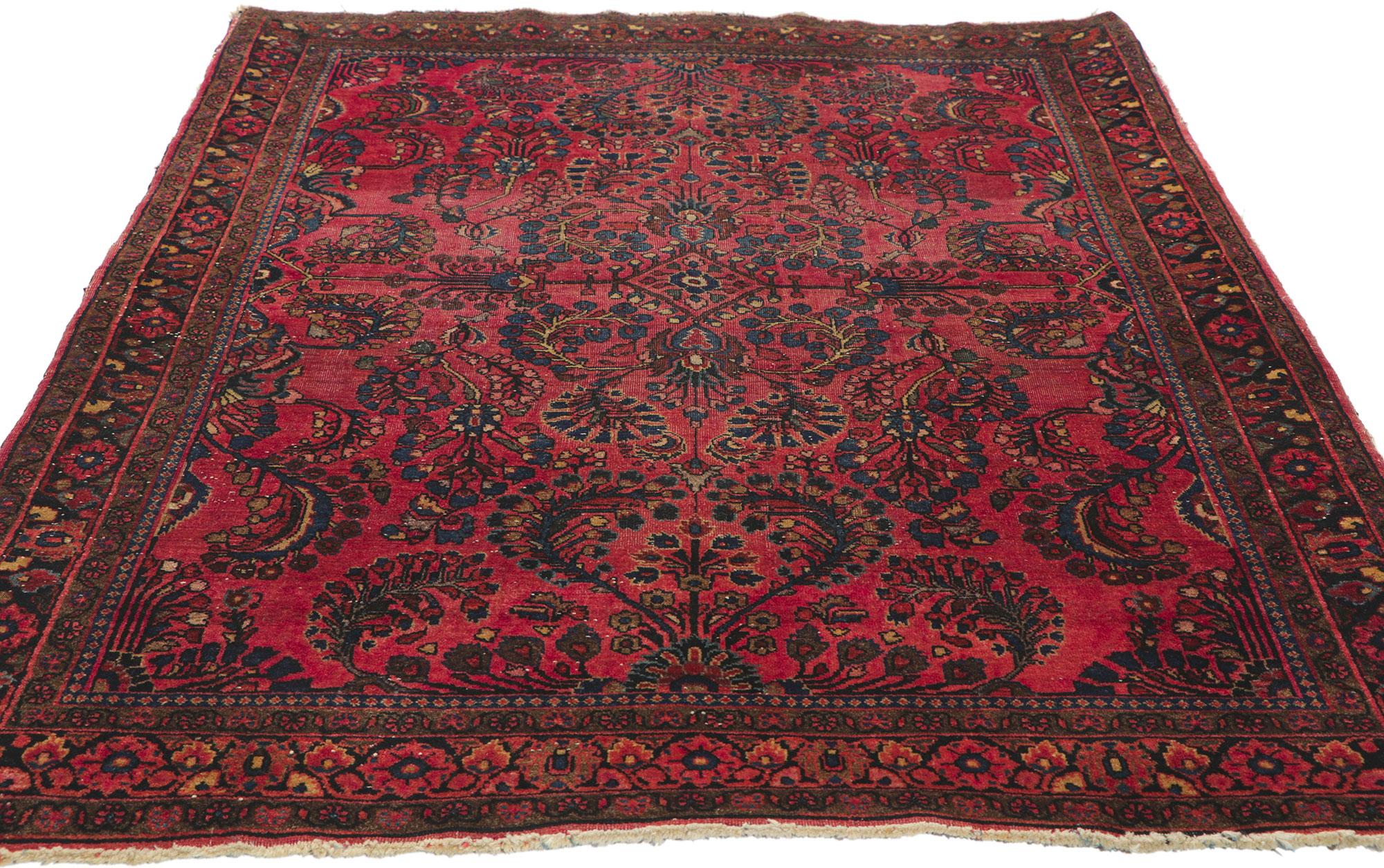 Sarouk Farahan Antique Persian Sarouk Rug with Traditional Style For Sale