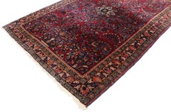 The Crimson Conservatory: Antique Persian Sarouk Masterpiece of Floral Nobility