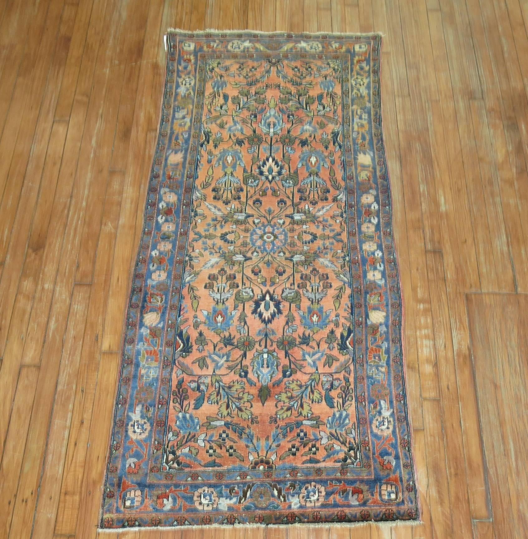 Antique Persian Sarouk Small Runner In Excellent Condition In New York, NY