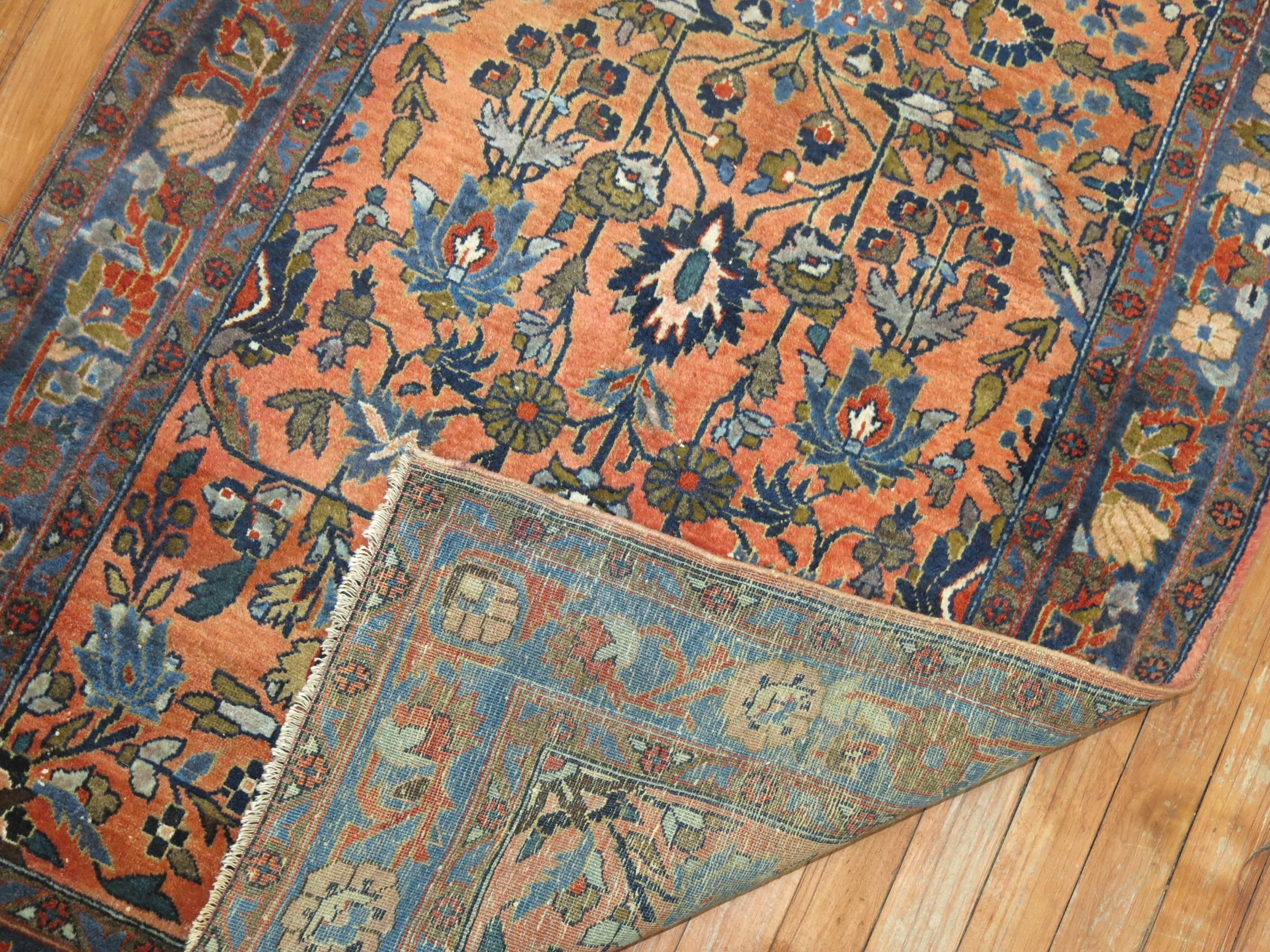 Wool Antique Persian Sarouk Small Runner