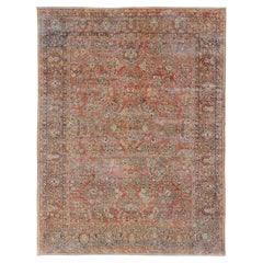 Antique Persian Sarouk with All-Over Floral Design on a Light Red Field