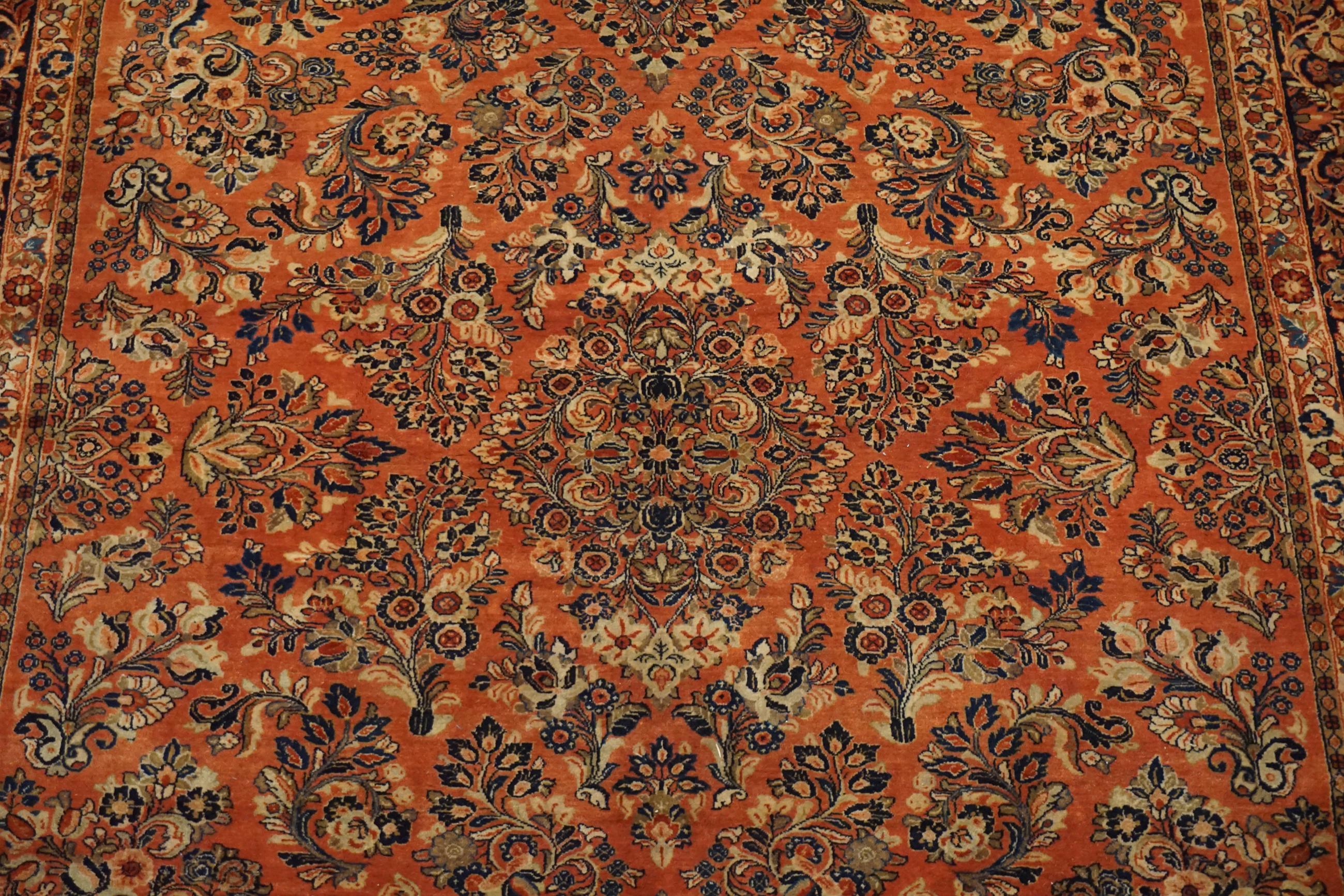 Hand-Knotted Antique Persian Sarouq, circa 1900 For Sale