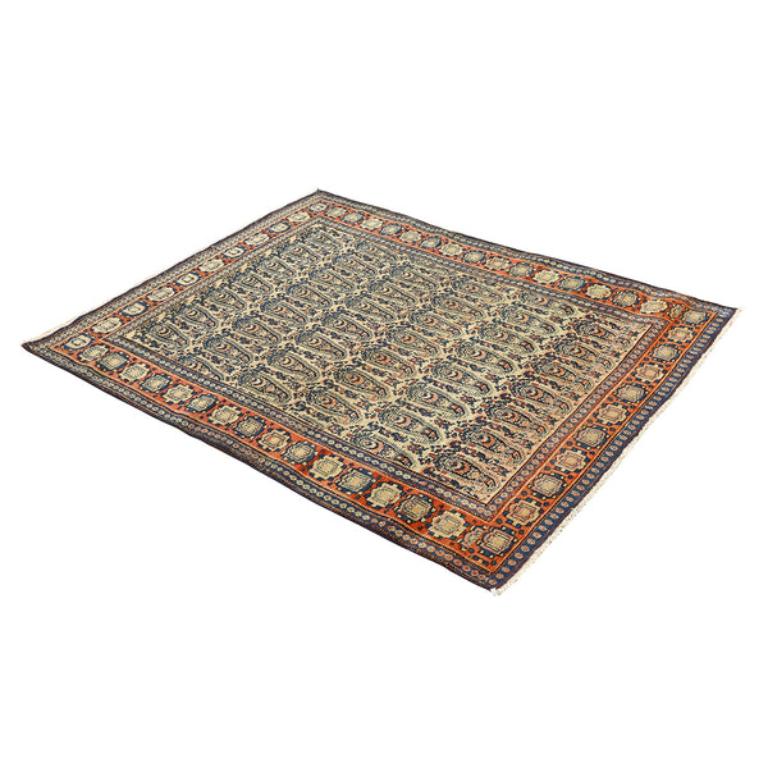 Persiano Tappeto antico persiano Seneh Kurdestan - Dimensioni: 4 ft 6 in x 3 ft 5 in in vendita