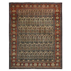 Tapis persan Kurdestan antique Seneh - Taille : 4 pieds 6 po. x 3 pieds 5 po.