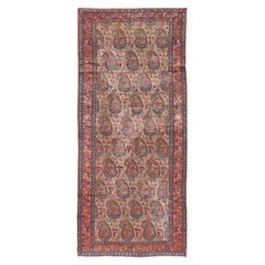 Antique Persian Seneh Malayer Rug with Large Paisley Field