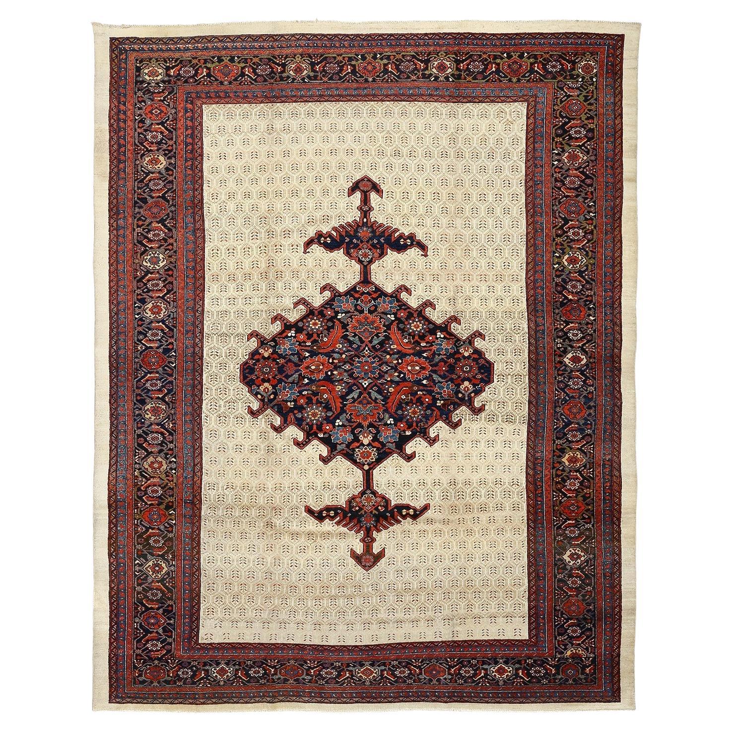 Antique Persian Seneh Rug - Size: 13'5 X 10'9